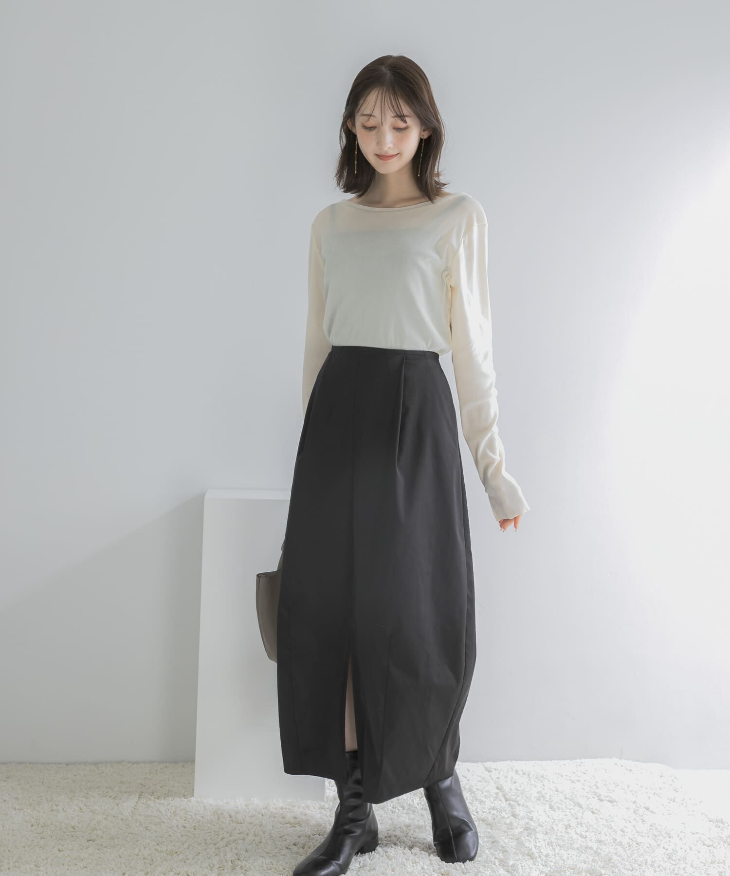 URBAN RESEARCH ROSSO「シアーベロアバックシームカットソー」|Tシャツ・カットソー|