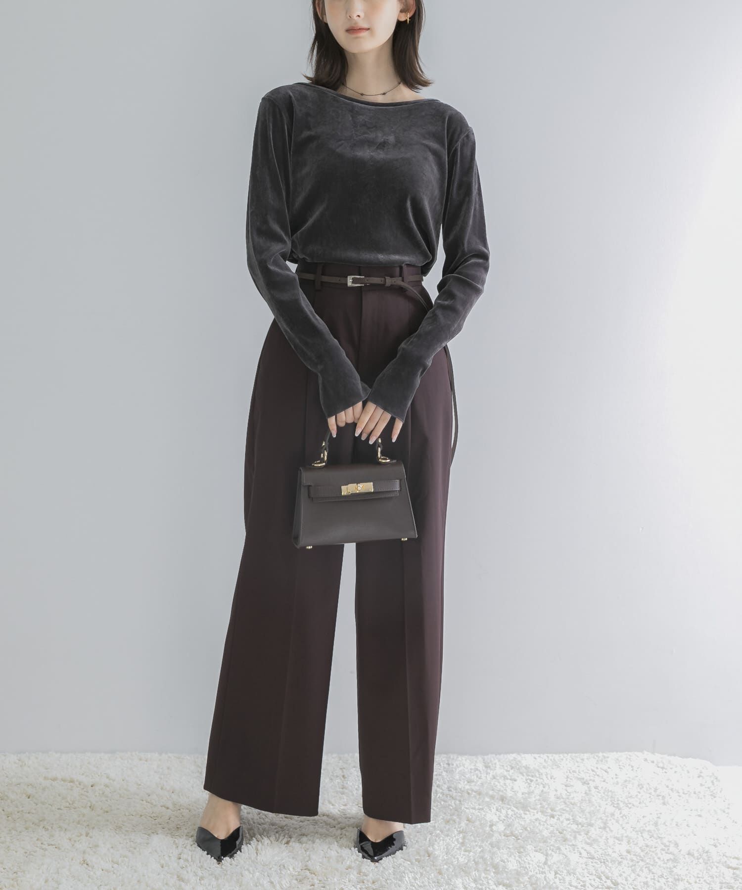 URBAN RESEARCH ROSSO「シアーベロアバックシームカットソー」|Tシャツ・カットソー|