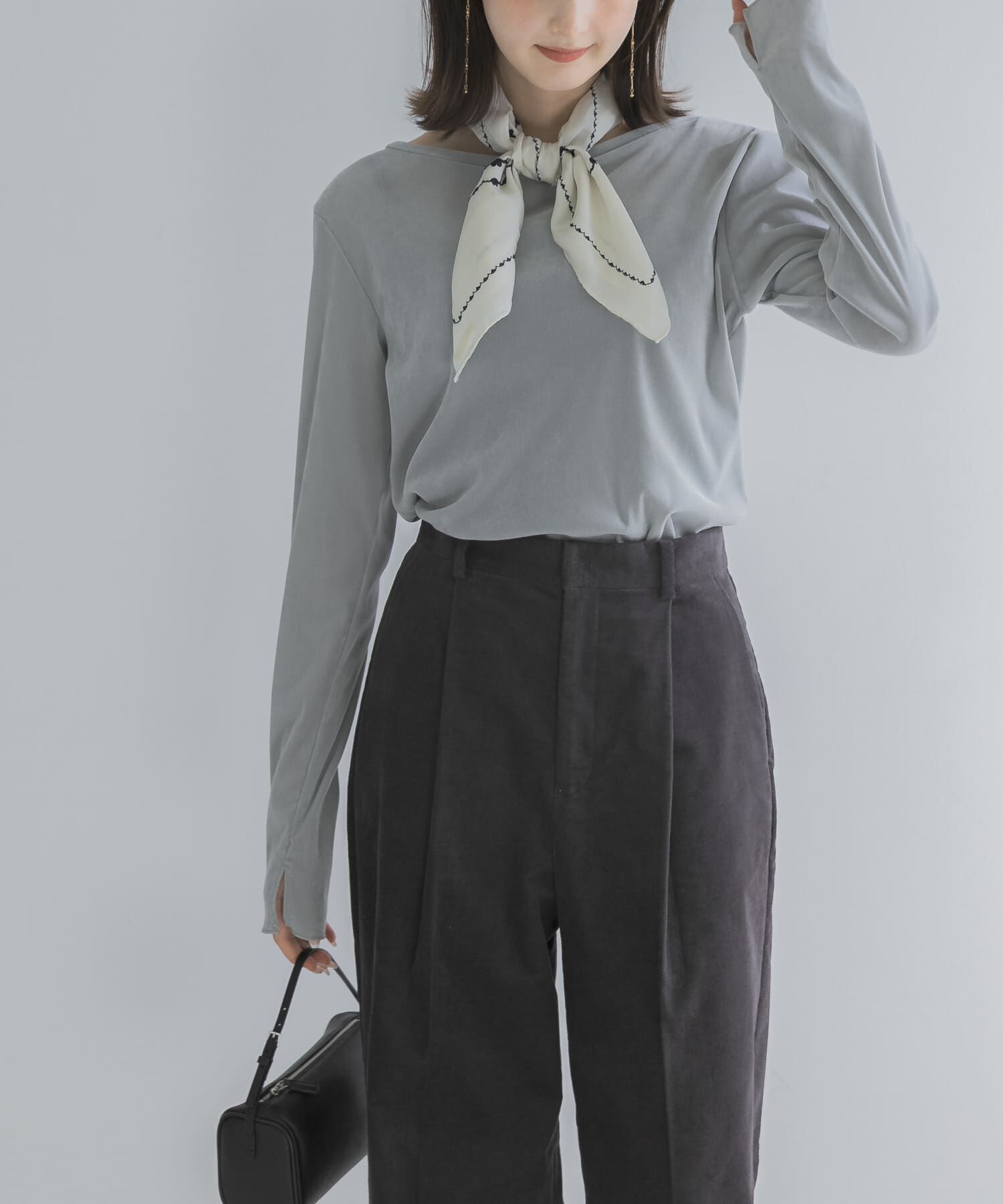 URBAN RESEARCH ROSSO「シアーベロアバックシームカットソー」|Tシャツ・カットソー|