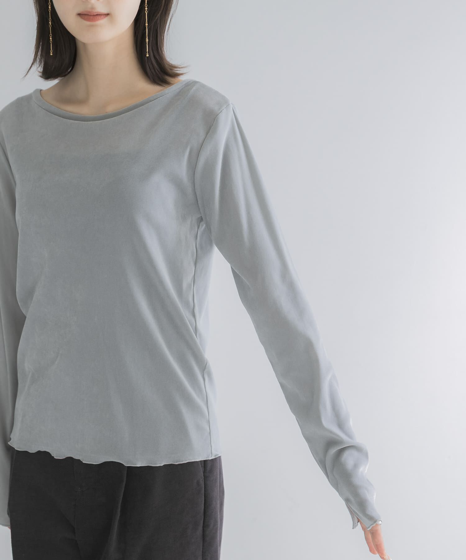 URBAN RESEARCH ROSSO「シアーベロアバックシームカットソー」|Tシャツ・カットソー|