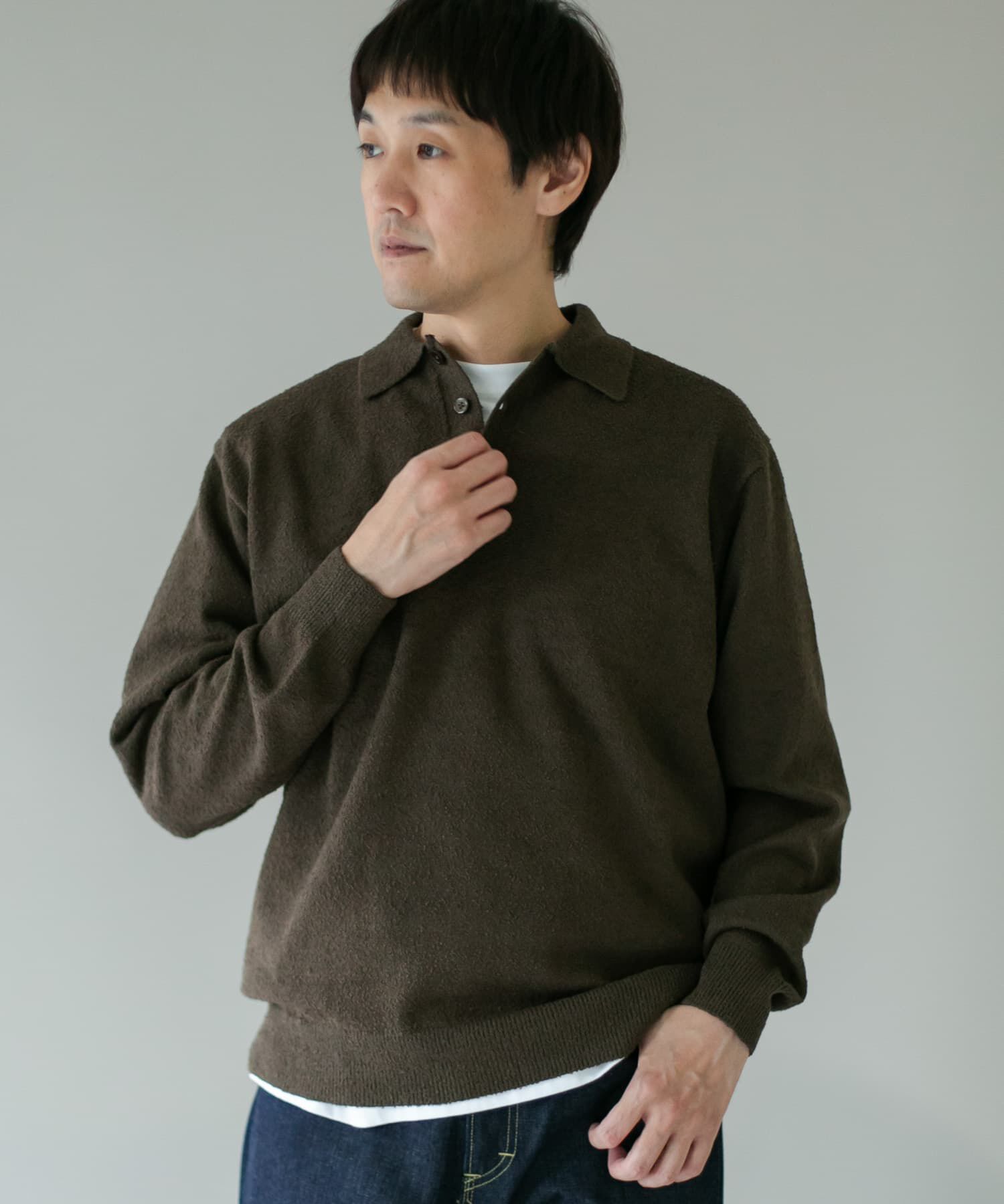 URBAN RESEARCH DOORS「ミニブークレ ニットポロ」|ニット・セーター|
