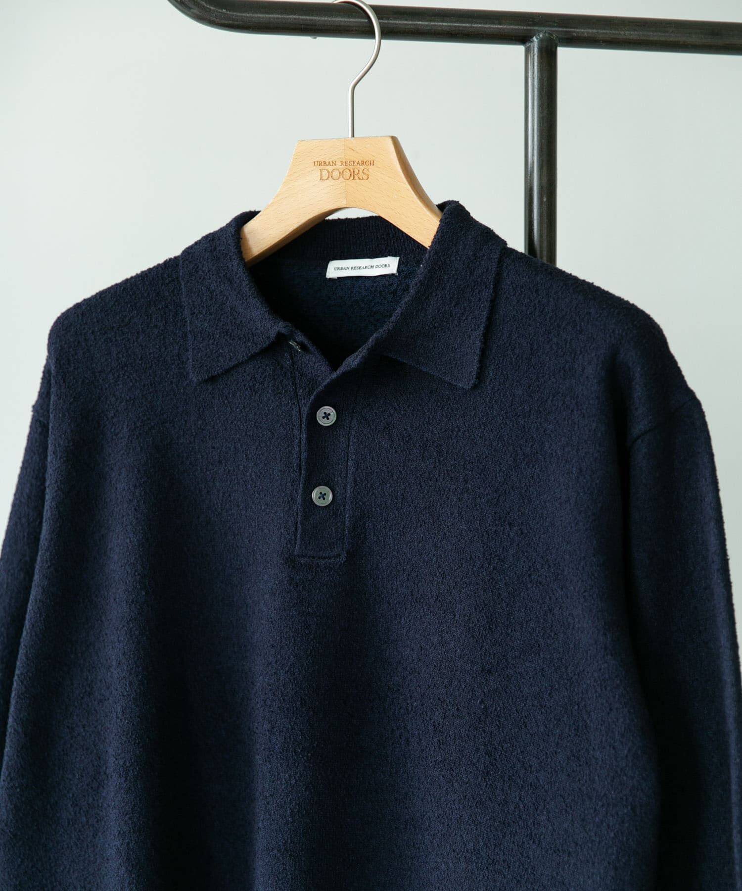 URBAN RESEARCH DOORS「ミニブークレ ニットポロ」|ニット・セーター|ネイビー