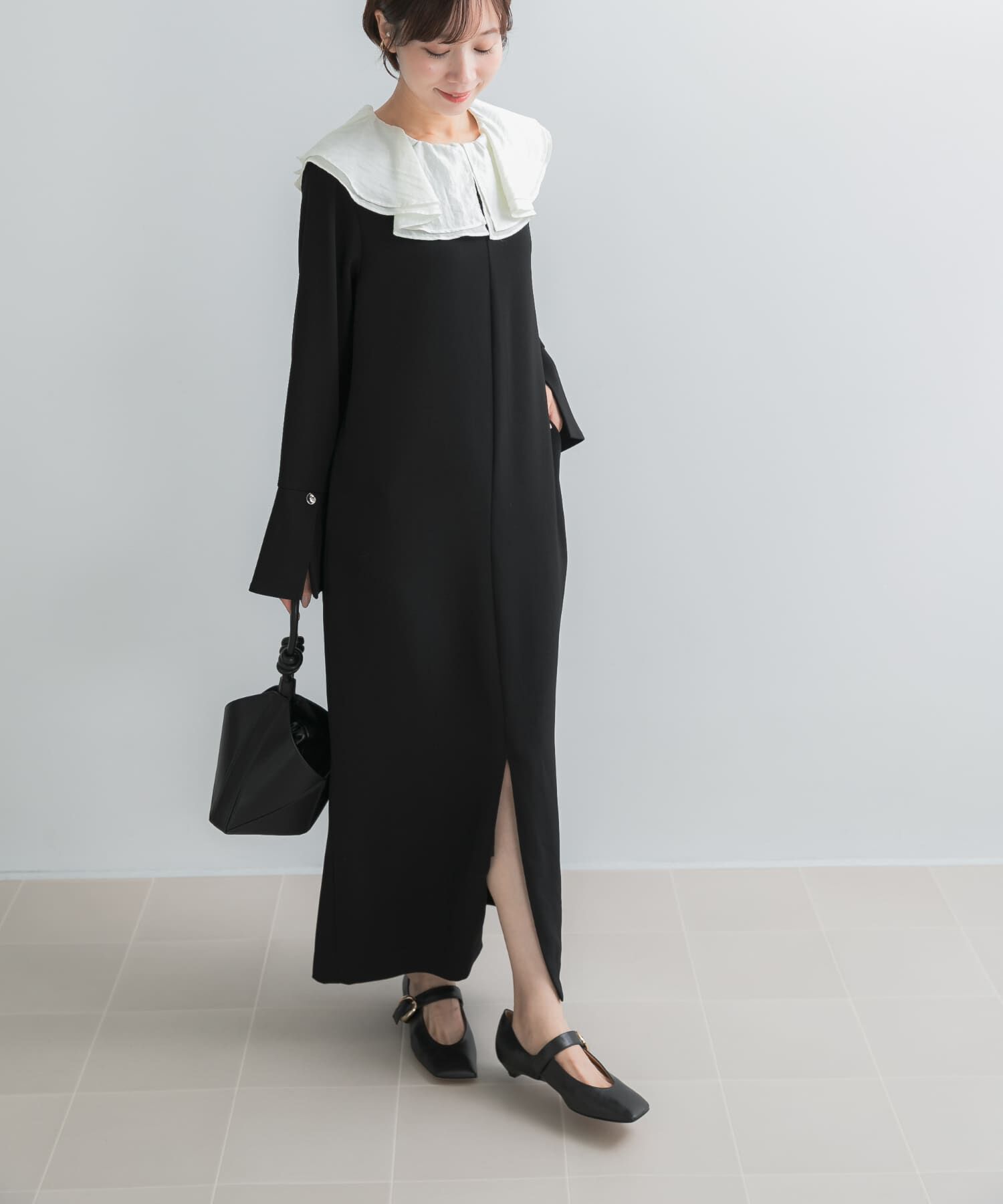 URBAN RESEARCH ROSSO「2wayフリルカラースリットスリーブワンピース」|ワンピース|
