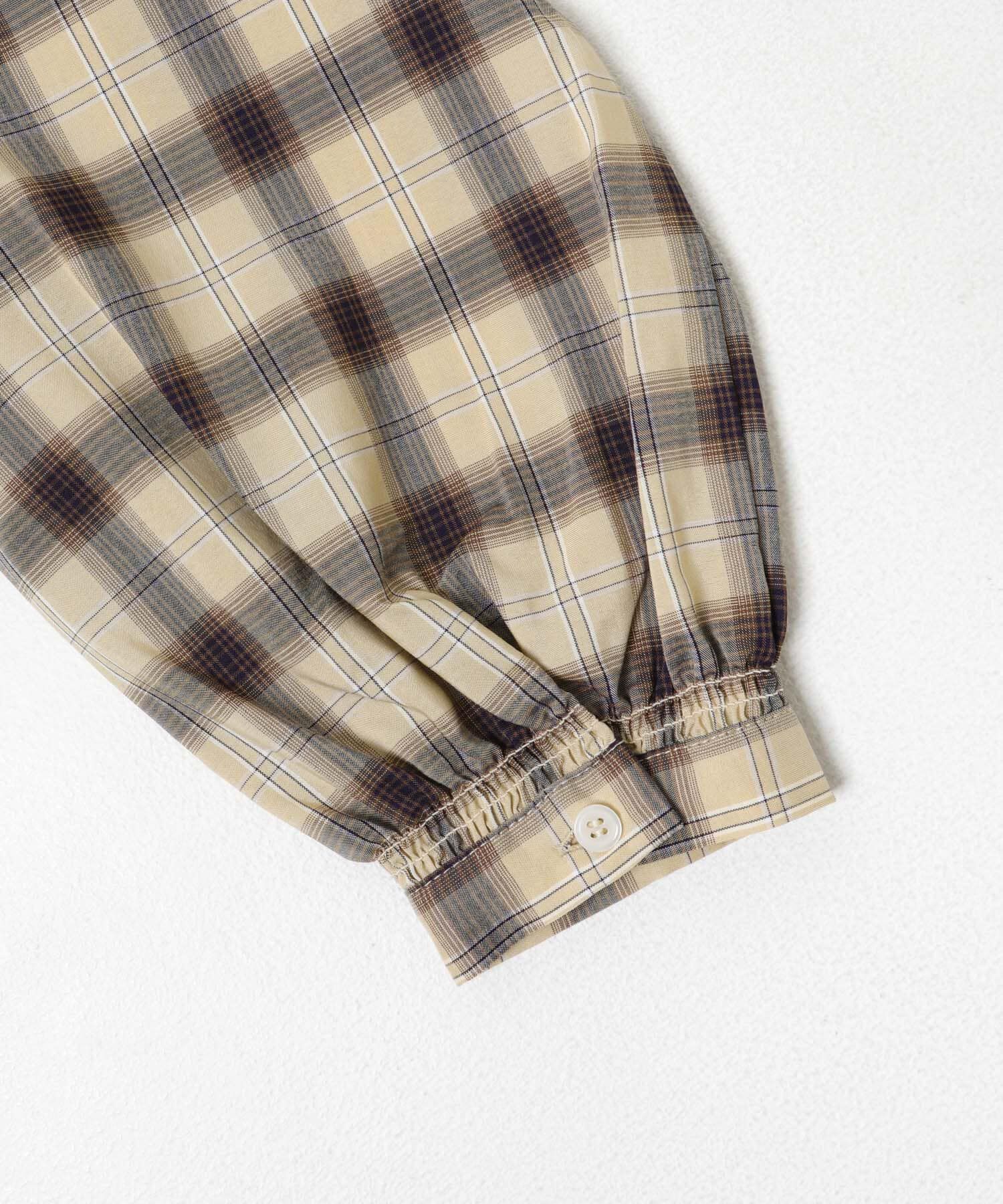 URBAN RESEARCH DOORS「フリルネックチェックブラウス 26AW」|シャツ・ブラウス|