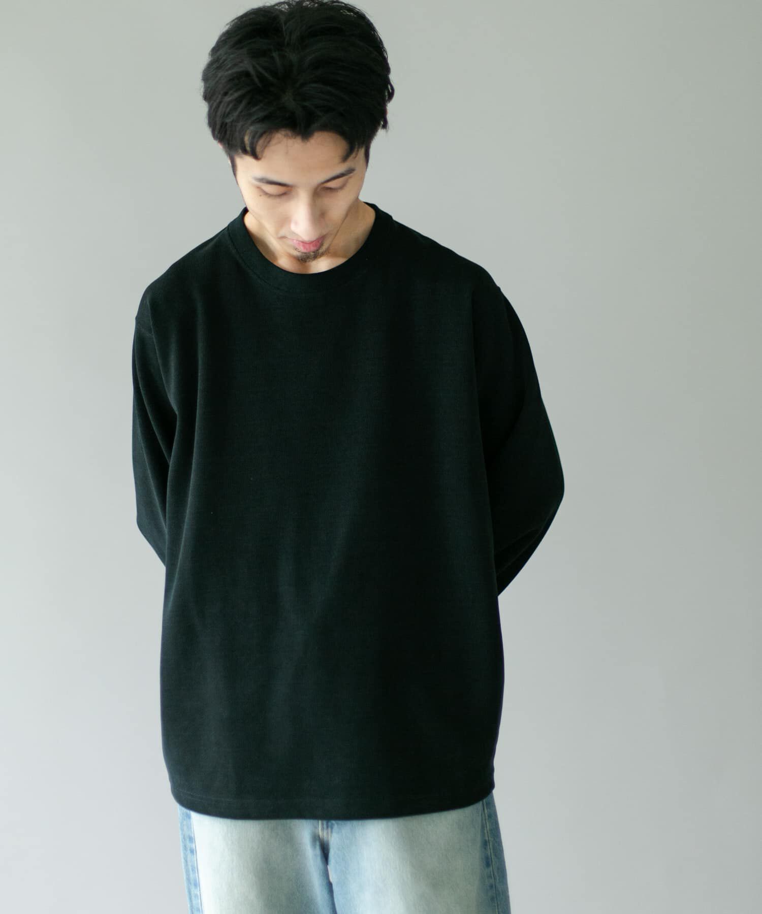 URBAN RESEARCH DOORS「コーデュロイタッチクルーネックロングスリーブ Tシャツ」|Tシャツ・カットソー|
