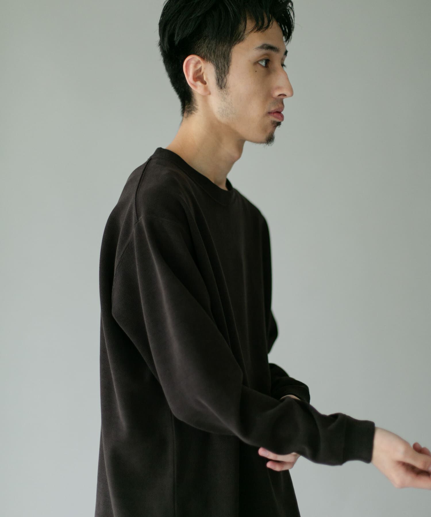 URBAN RESEARCH DOORS「コーデュロイタッチクルーネックロングスリーブ Tシャツ」|Tシャツ・カットソー|