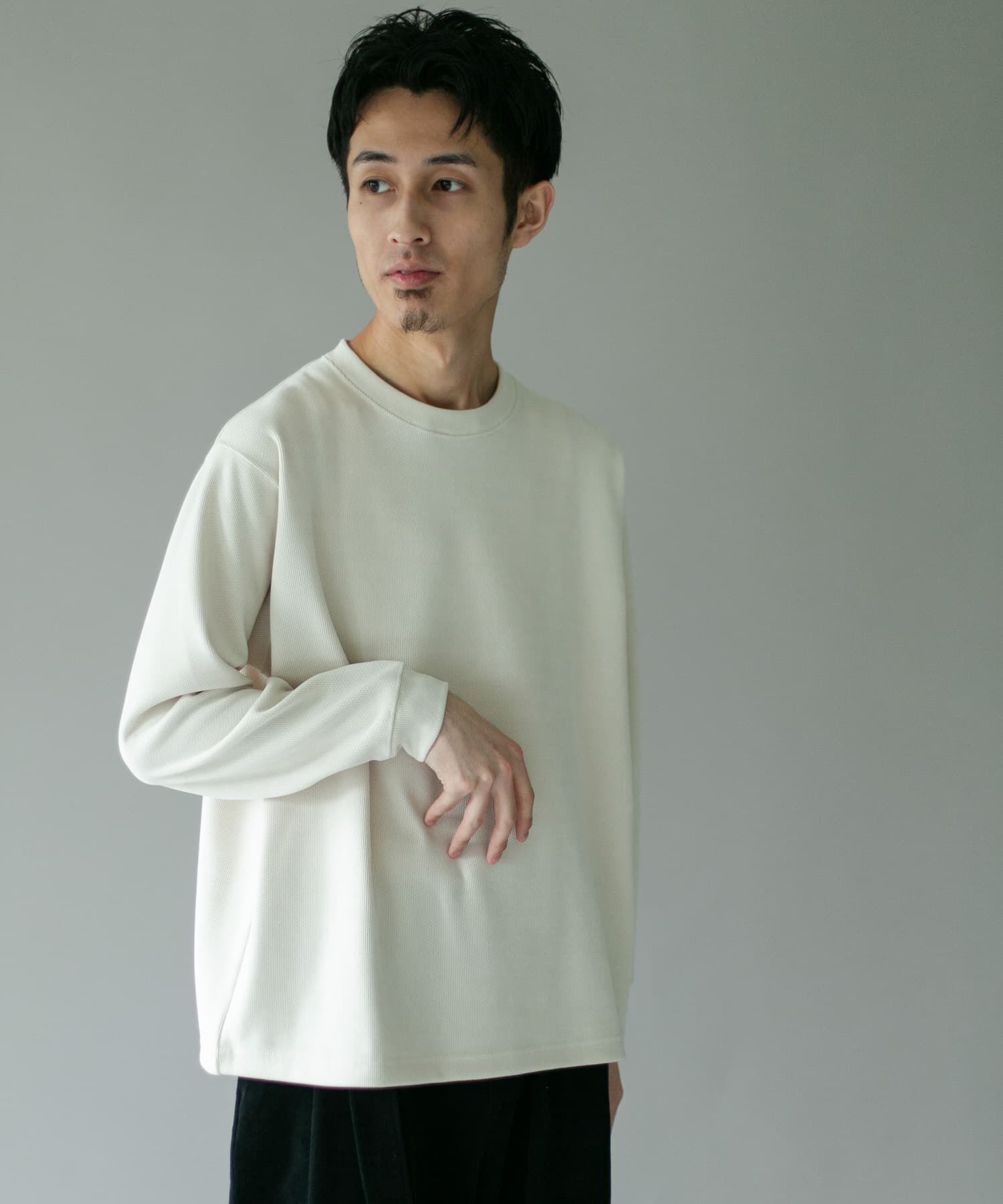 URBAN RESEARCH DOORS「コーデュロイタッチクルーネックロングスリーブ Tシャツ」|Tシャツ・カットソー|