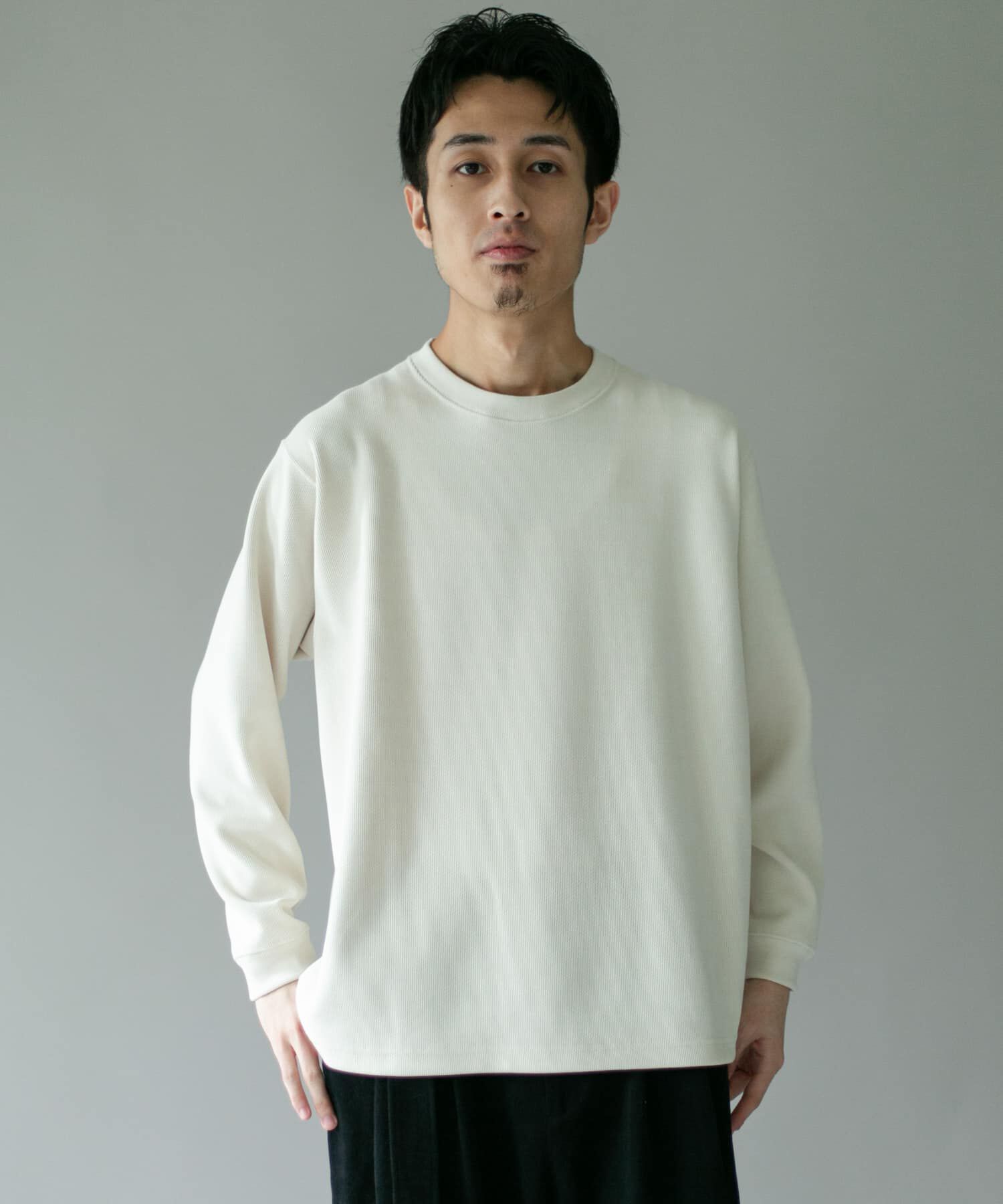 URBAN RESEARCH DOORS「コーデュロイタッチクルーネックロングスリーブ Tシャツ」|Tシャツ・カットソー|