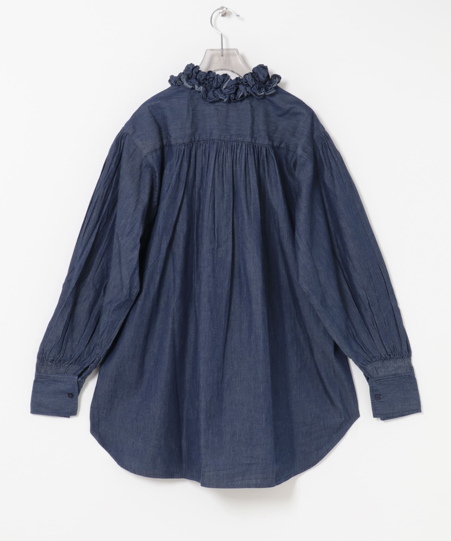 URBAN RESEARCH「crinkle crinkle crinkle　INDIGO FRILL COLLAR SHIRTS」|シャツ・ブラウス|
