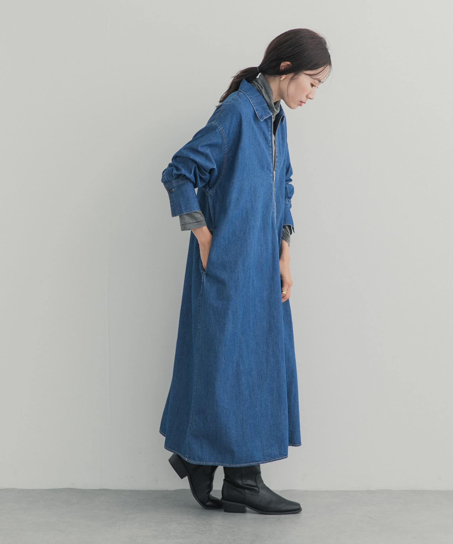 URBAN RESEARCH DOORS「フロントジップデニムワンピース」|その他|