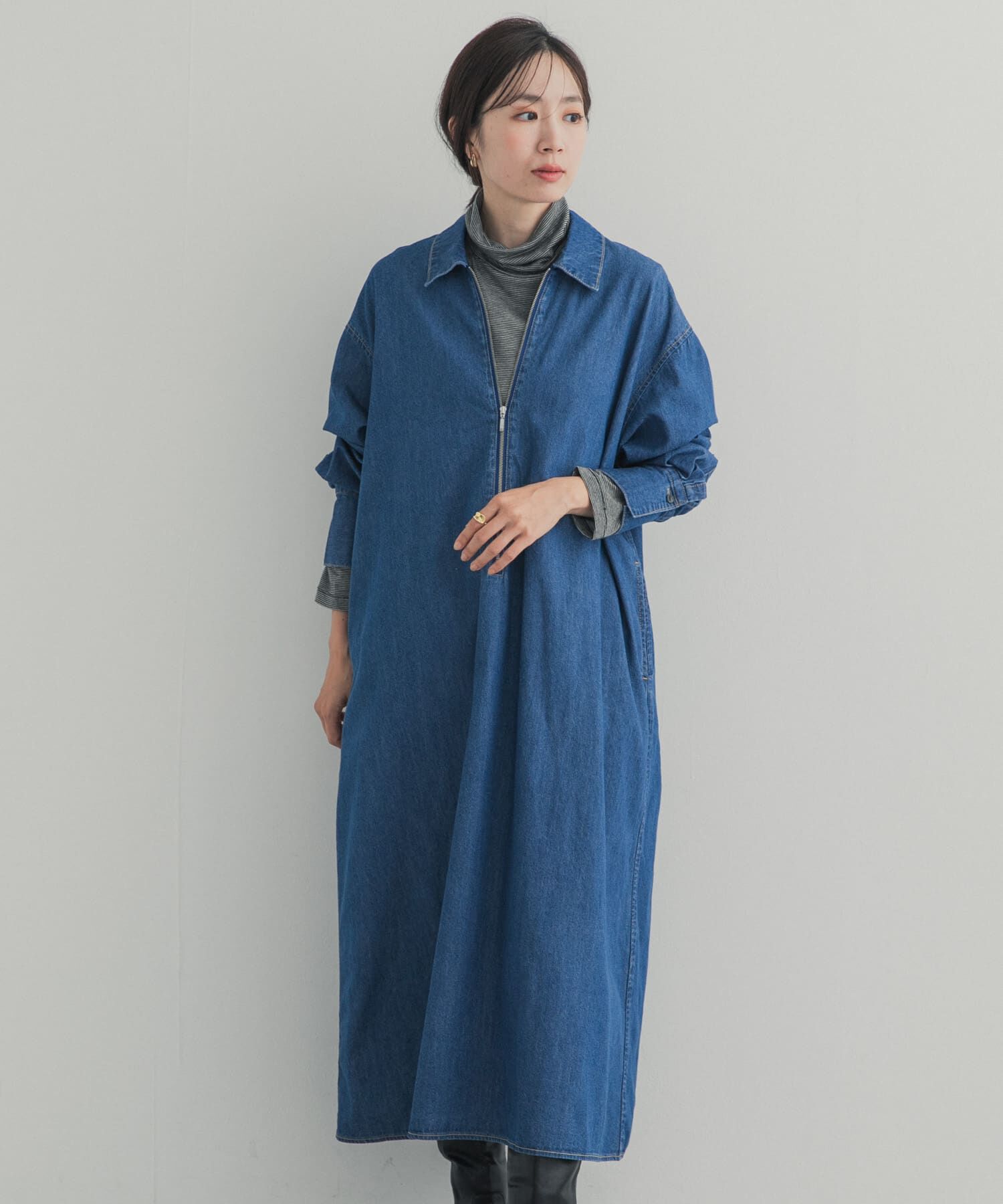URBAN RESEARCH DOORS「フロントジップデニムワンピース」|その他|