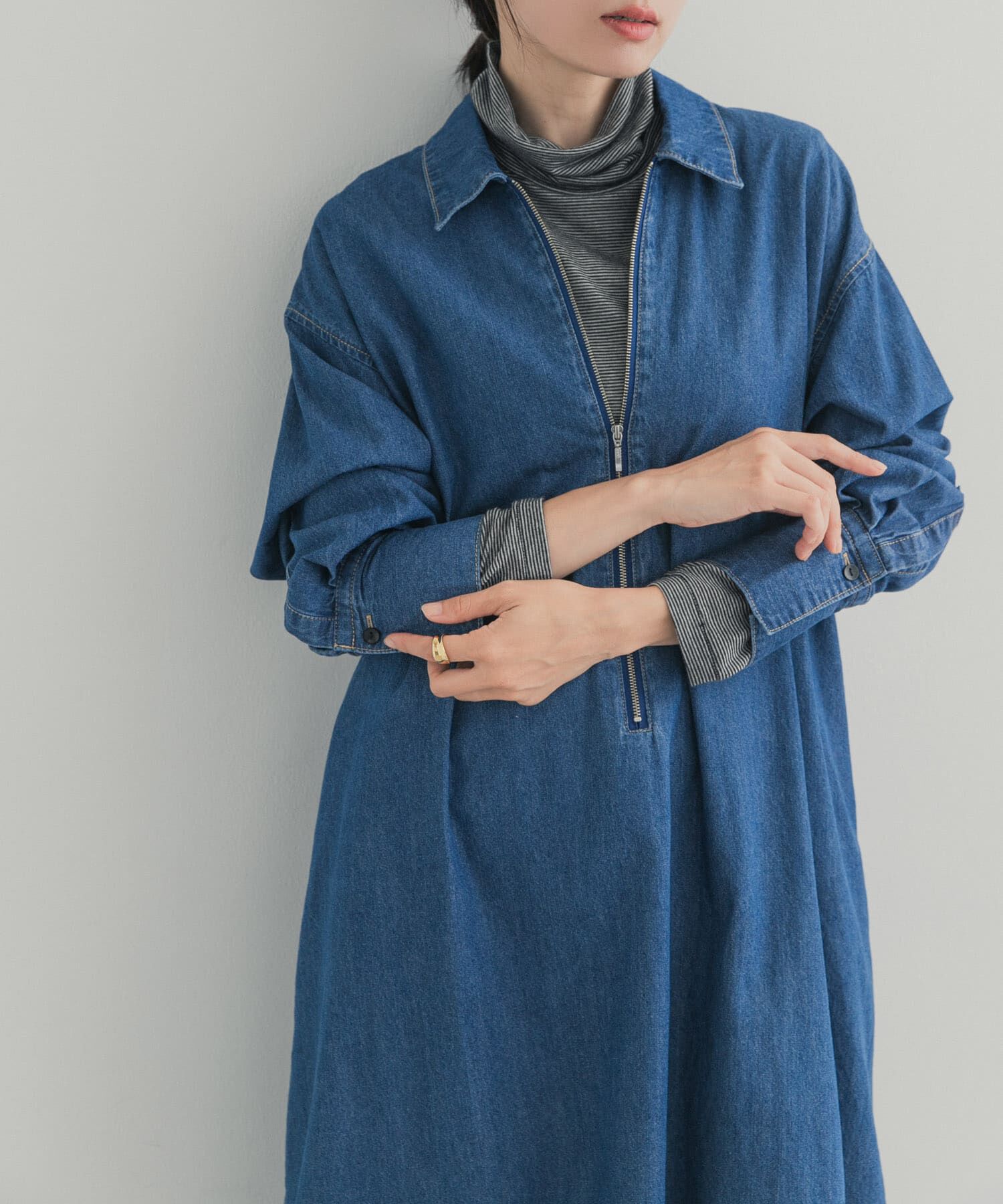 URBAN RESEARCH DOORS「フロントジップデニムワンピース」|その他|