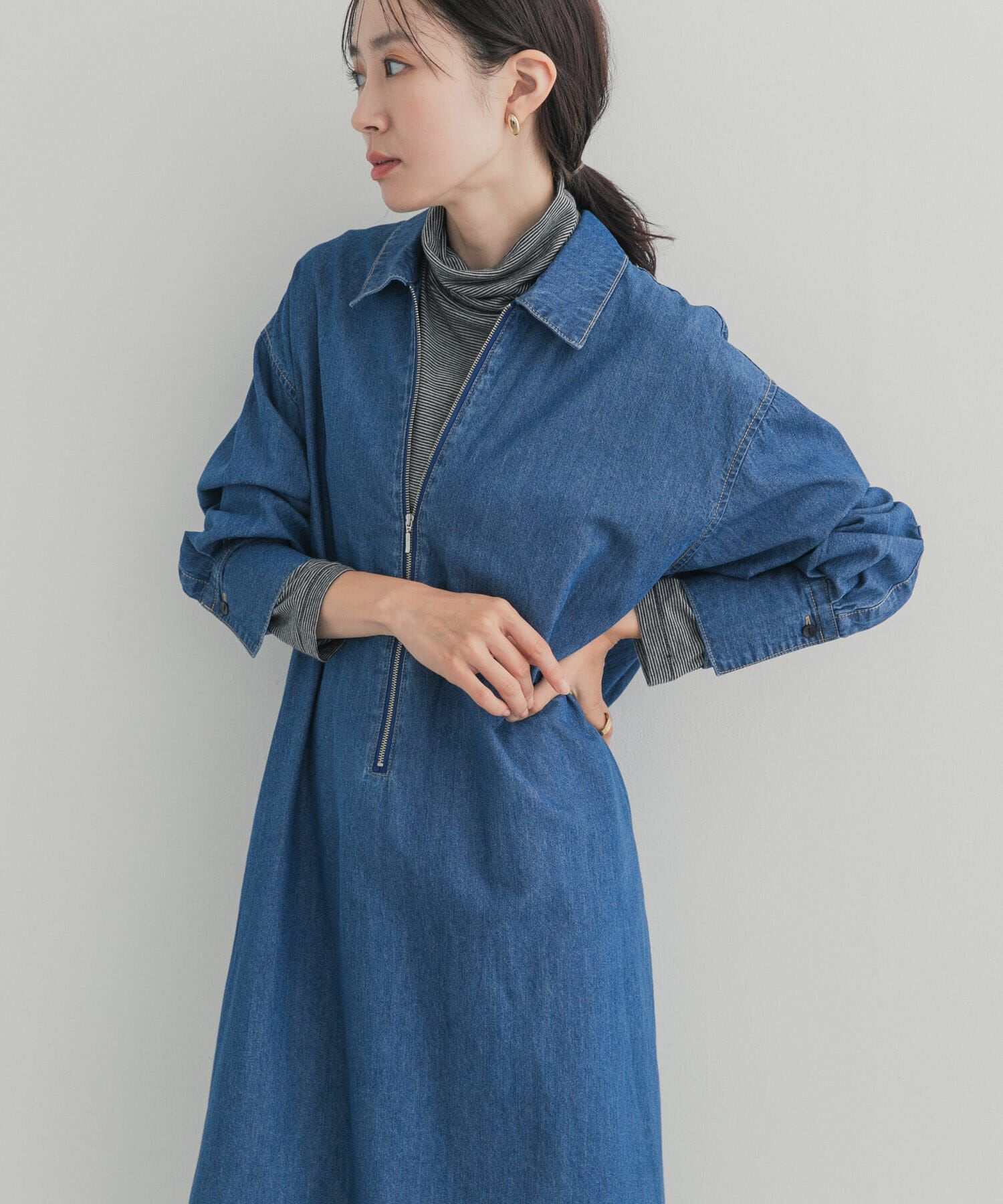 URBAN RESEARCH DOORS「フロントジップデニムワンピース」|その他|