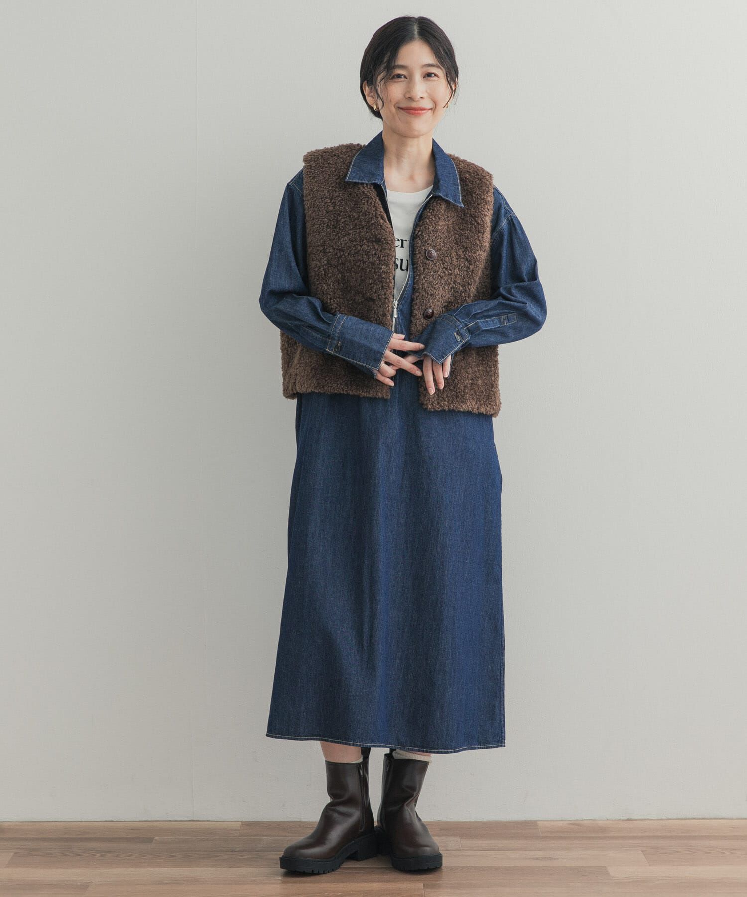URBAN RESEARCH DOORS「フロントジップデニムワンピース」|その他|