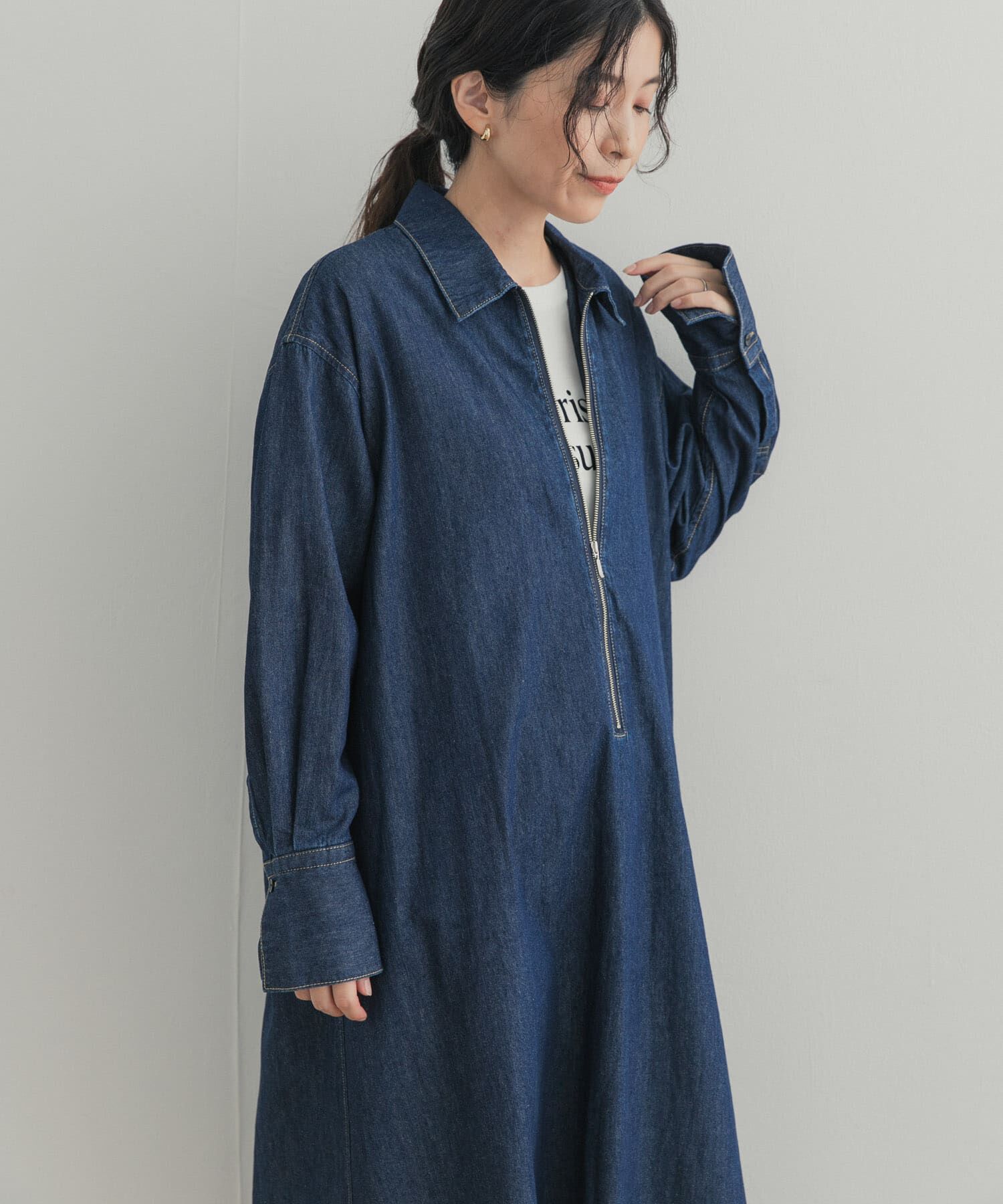 URBAN RESEARCH DOORS「フロントジップデニムワンピース」|その他|