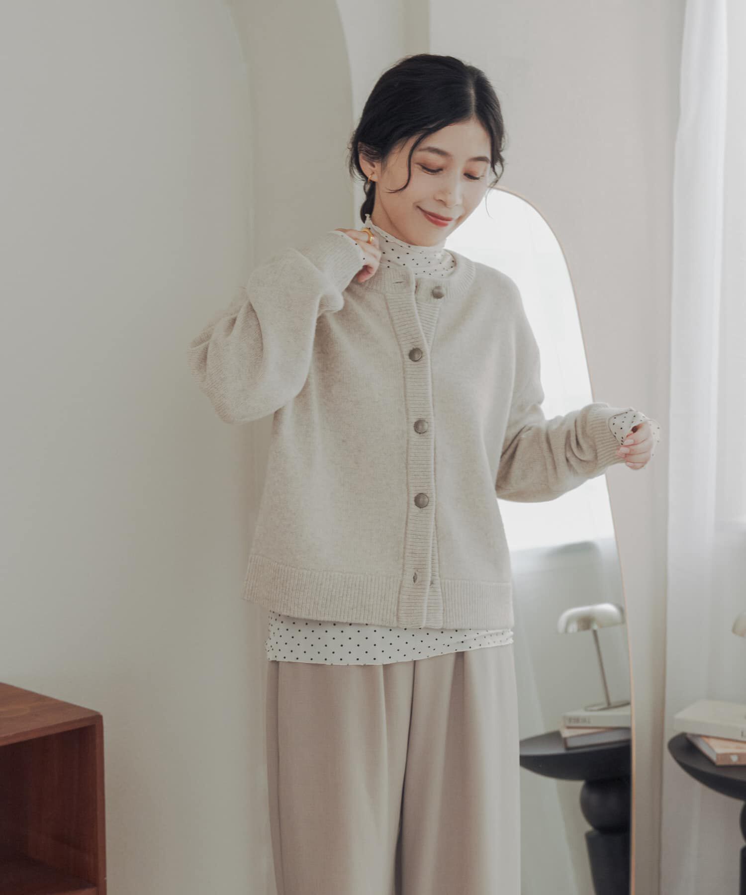 URBAN RESEARCH DOORS「ハミルトンウールクルーネックカーディガン」|カーディガン|