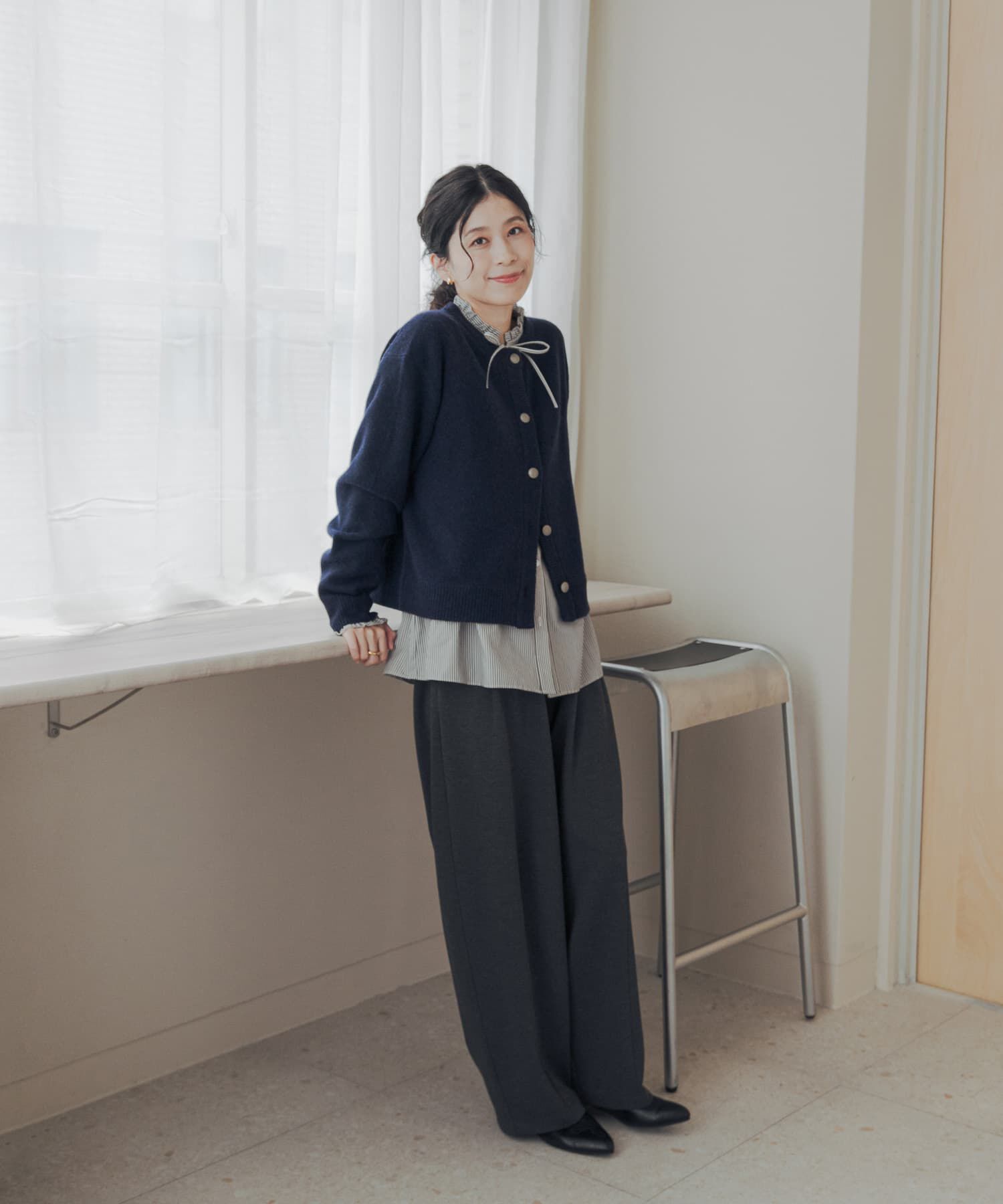 URBAN RESEARCH DOORS「ハミルトンウールクルーネックカーディガン」|カーディガン|
