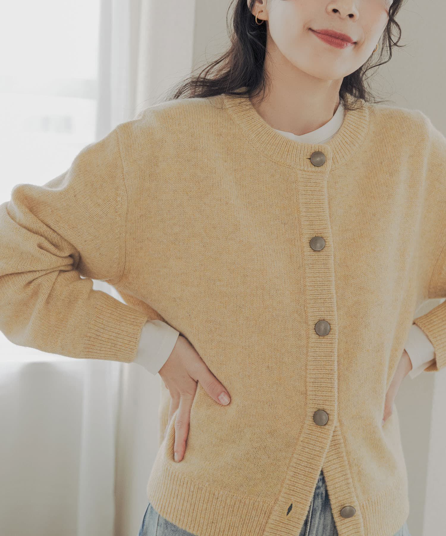 URBAN RESEARCH DOORS「ハミルトンウールクルーネックカーディガン」|カーディガン|