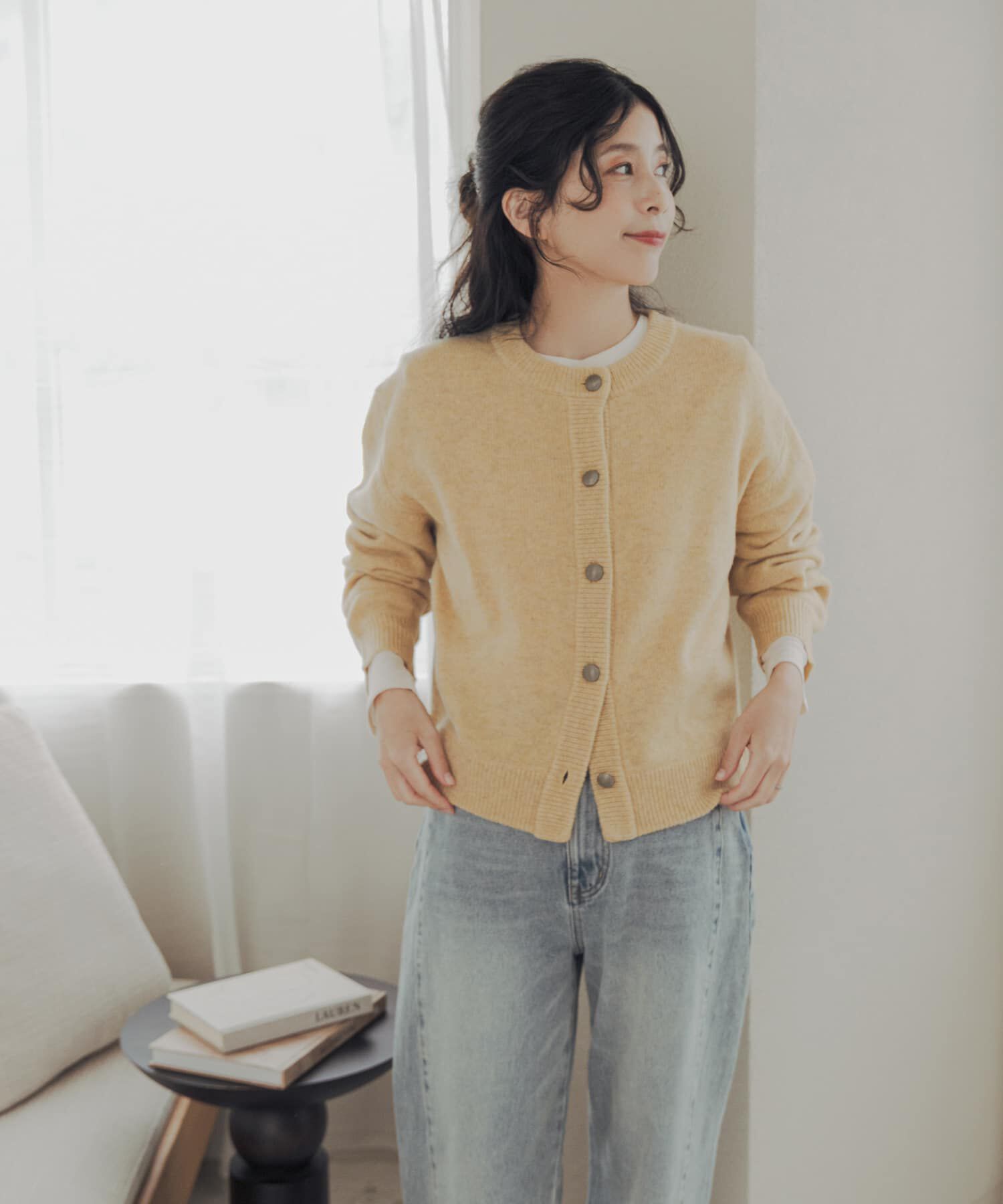 URBAN RESEARCH DOORS「ハミルトンウールクルーネックカーディガン」|カーディガン|