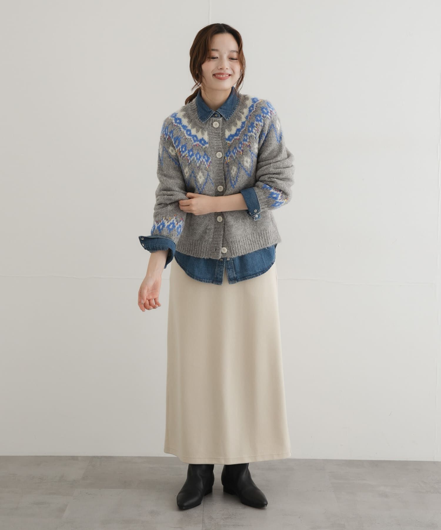 Sonny Label 「ノルディック柄編みニットカーディガン」|カーディガン|