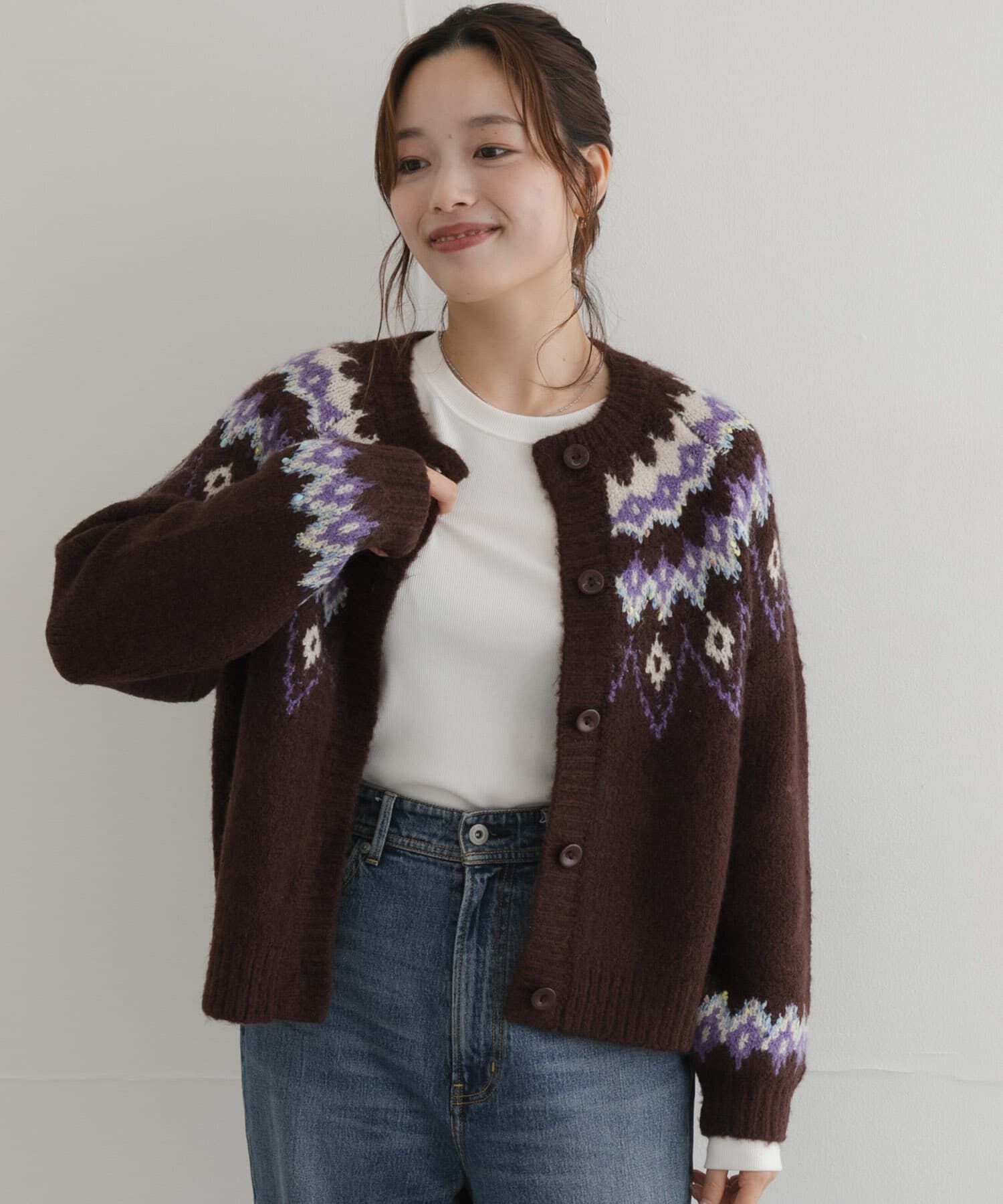 Sonny Label 「ノルディック柄編みニットカーディガン」|カーディガン|