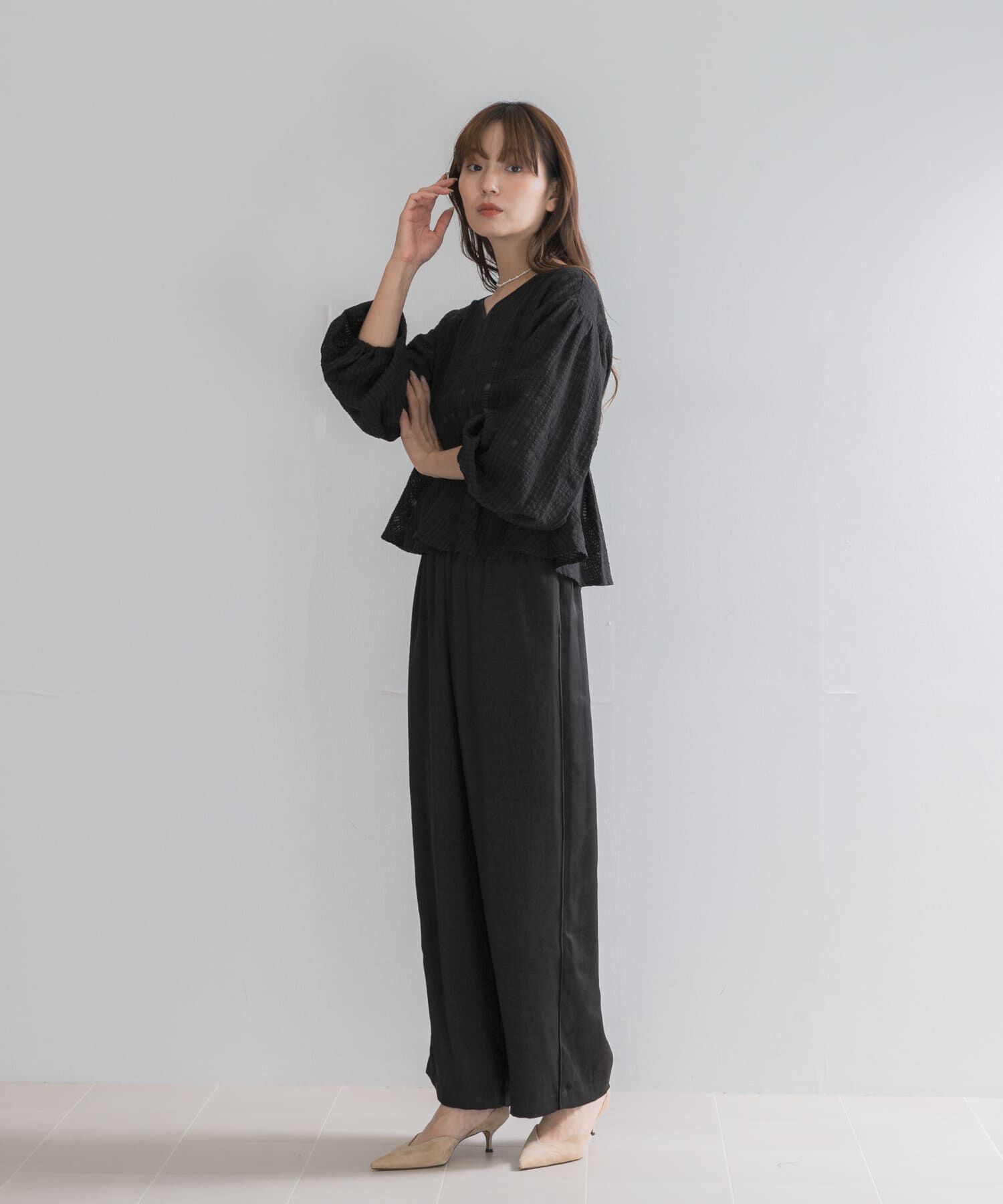 URBAN RESEARCH ROSSO「シアーチェックペプラムブラウス」|シャツ・ブラウス|