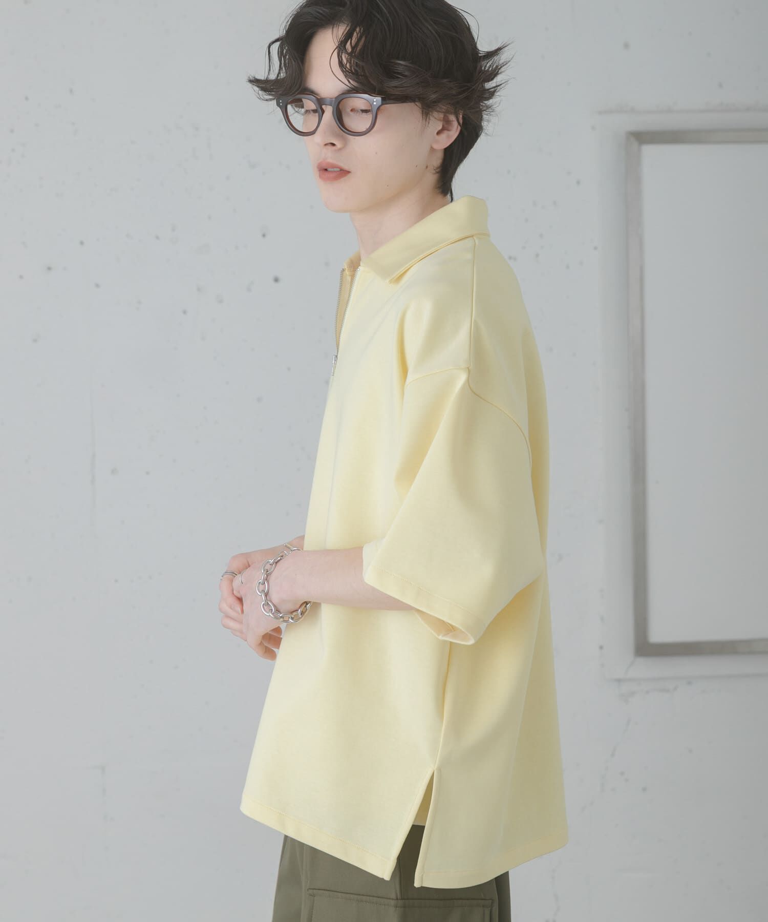SENSE OF PLACE by URBAN RESEARCH「『ユニセックス』ダンボールポンチハーフジップショートスリーブTシャツ」|Tシャツ・カットソー|