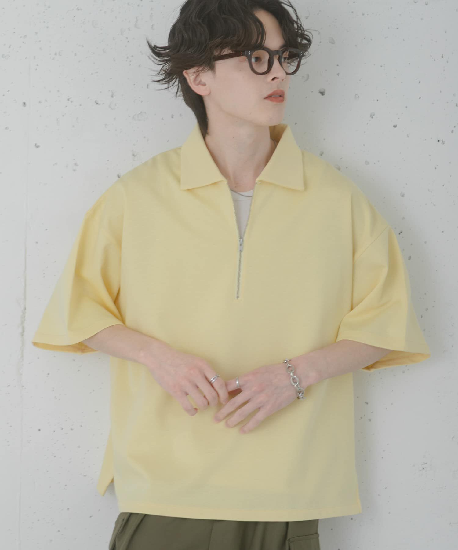 SENSE OF PLACE by URBAN RESEARCH「『ユニセックス』ダンボールポンチハーフジップショートスリーブTシャツ」|Tシャツ・カットソー|