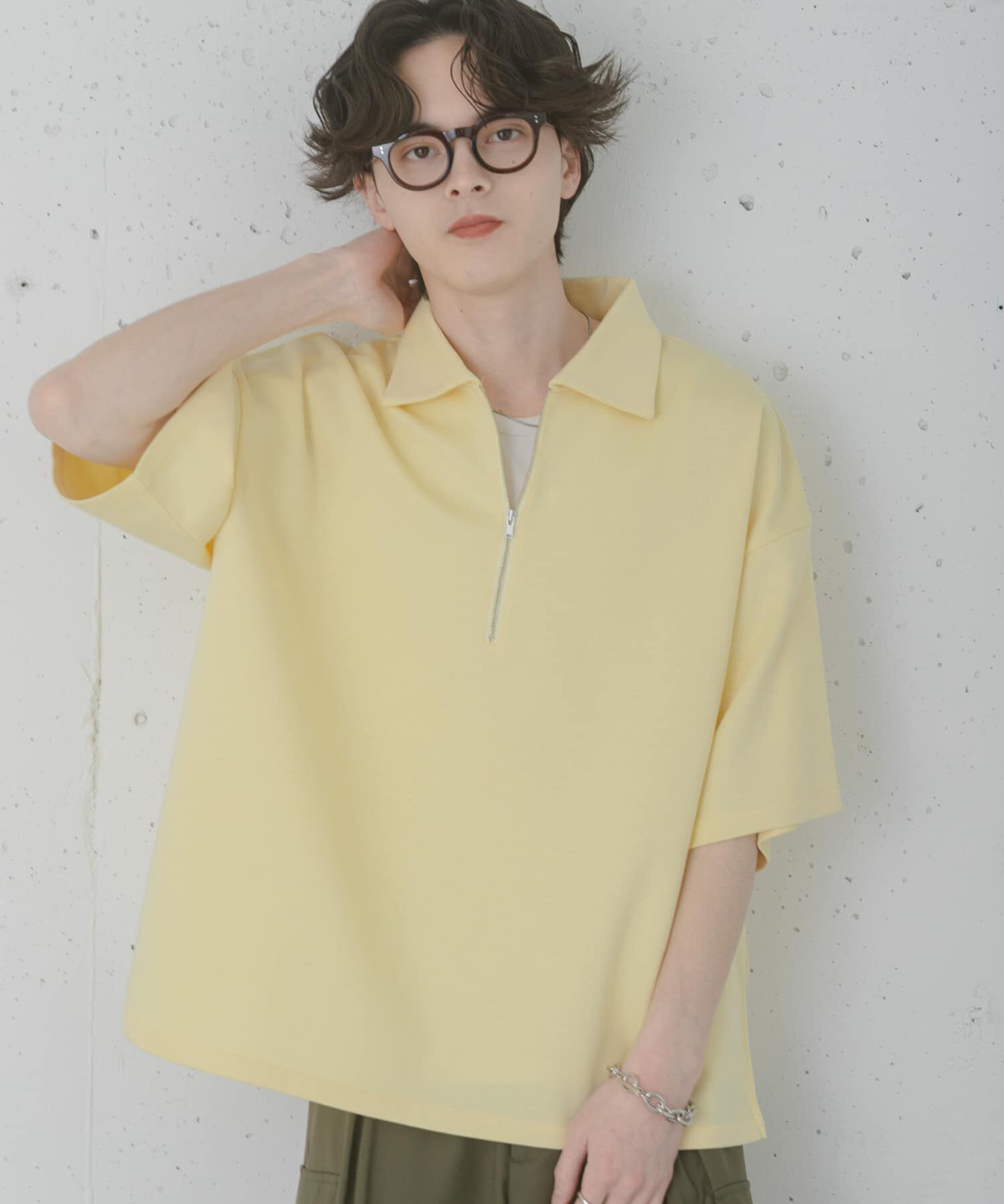 SENSE OF PLACE by URBAN RESEARCH「『ユニセックス』ダンボールポンチハーフジップショートスリーブTシャツ」|Tシャツ・カットソー|