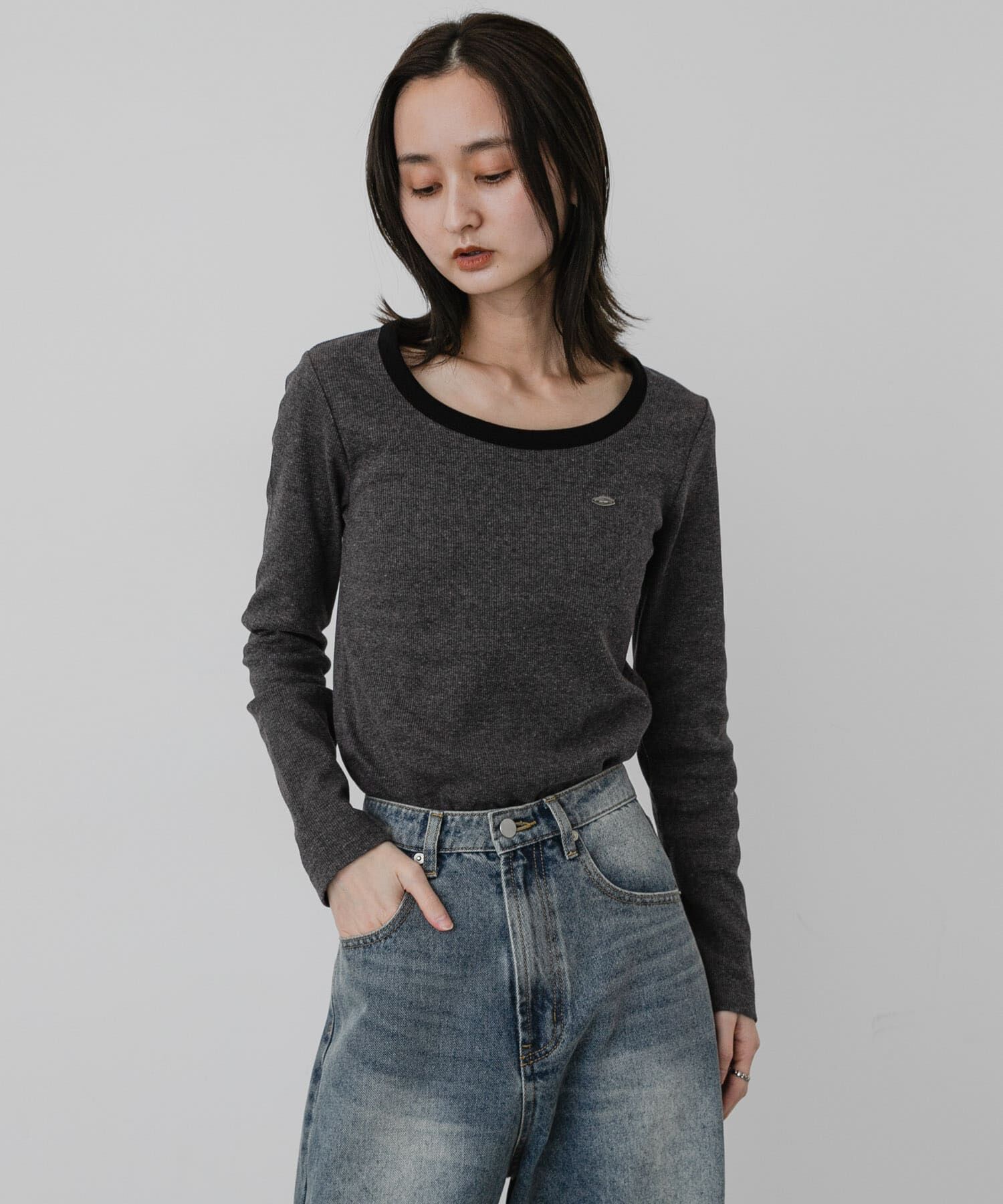 SENSE OF PLACE by URBAN RESEARCH「ラウンドネックリブTシャツ」|Tシャツ・カットソー|