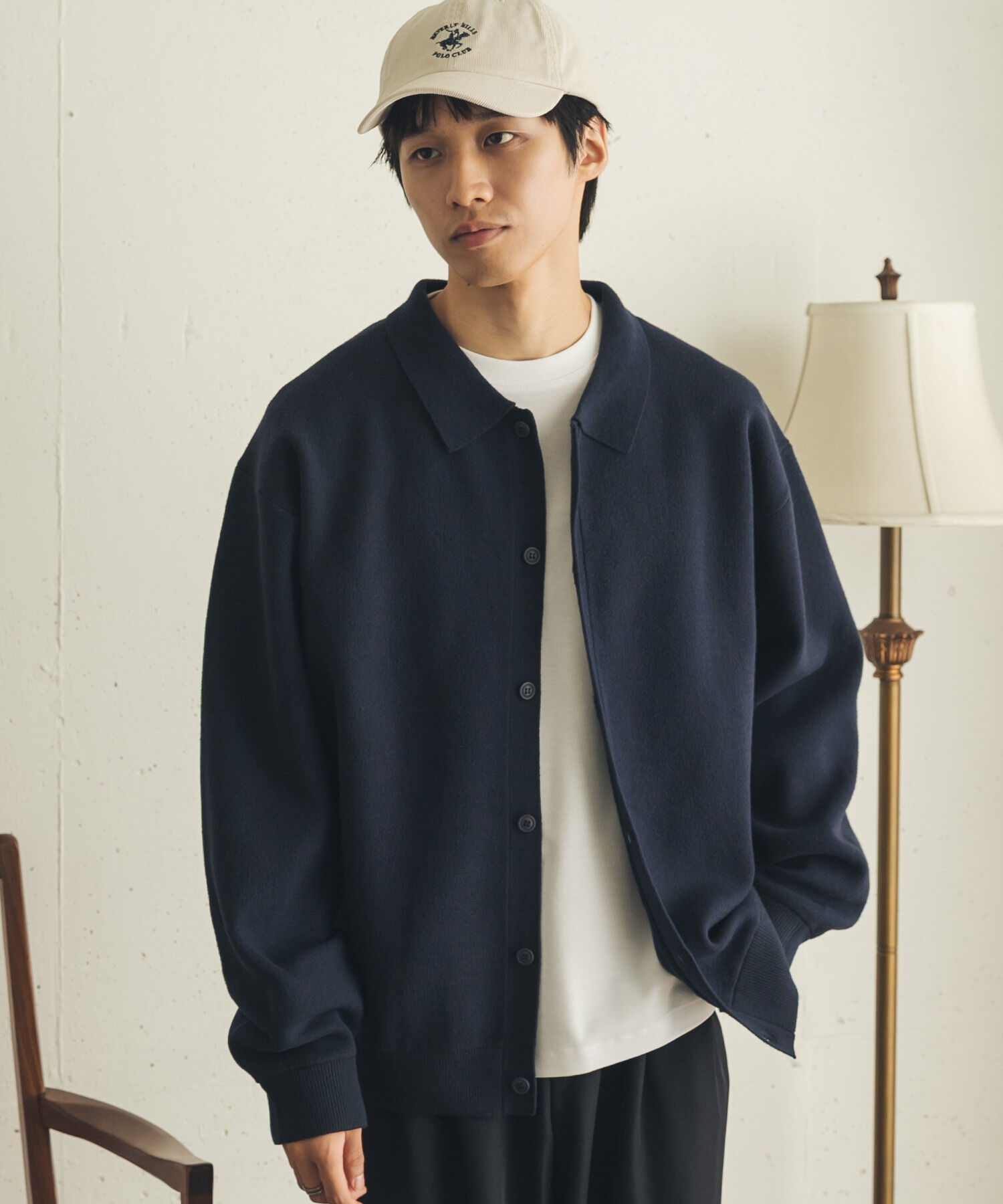 SENSE OF PLACE by URBAN RESEARCH「『一部WEB限定カラー』『洗濯可』スウェットライクニットカーディガン」|カーディガン|ネイビー