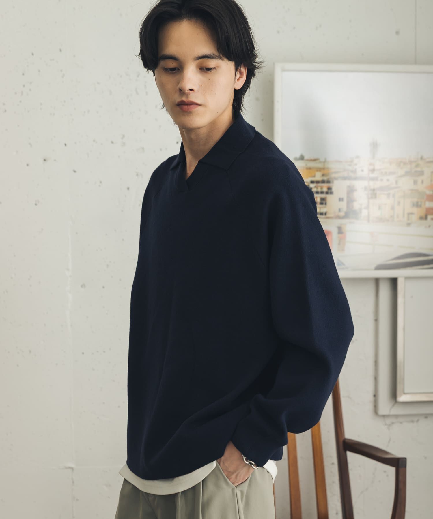 SENSE OF PLACE by URBAN RESEARCH「『一部WEB限定カラー』『洗濯可』スウェットライクスキッパーニット」|ニット・セーター|