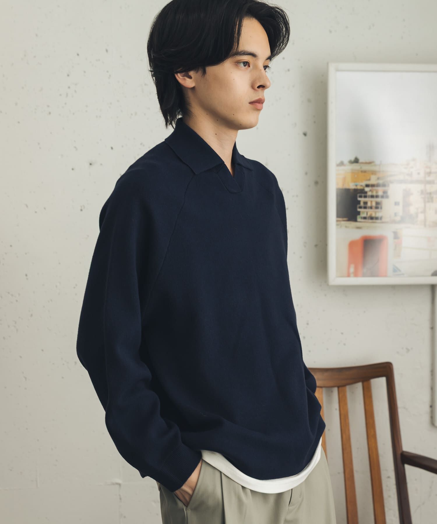 SENSE OF PLACE by URBAN RESEARCH「『一部WEB限定カラー』『洗濯可』スウェットライクスキッパーニット」|ニット・セーター|