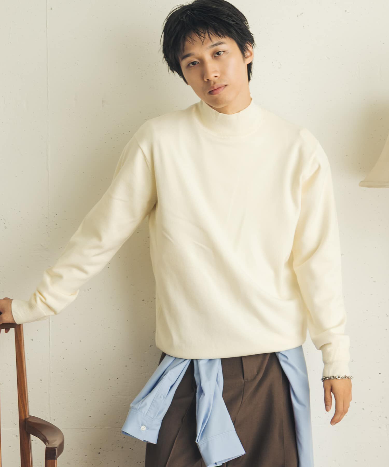 SENSE OF PLACE by URBAN RESEARCH「『一部WEB限定ｶﾗｰ』『洗濯可/静電気防止/毛玉防止』ｽﾄﾚｯﾁﾓｯｸ  」|ニット・セーター|