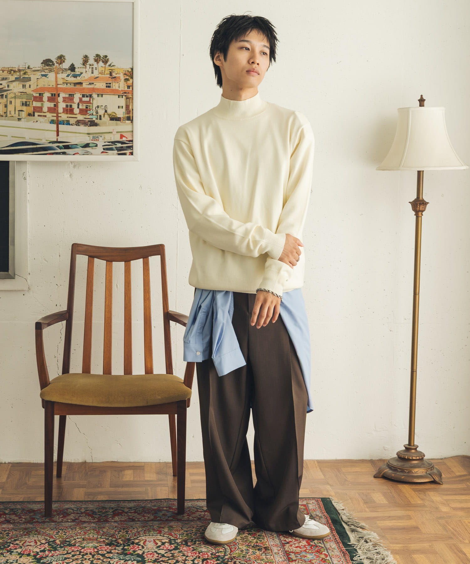 SENSE OF PLACE by URBAN RESEARCH「『一部WEB限定ｶﾗｰ』『洗濯可/静電気防止/毛玉防止』ｽﾄﾚｯﾁﾓｯｸ  」|ニット・セーター|