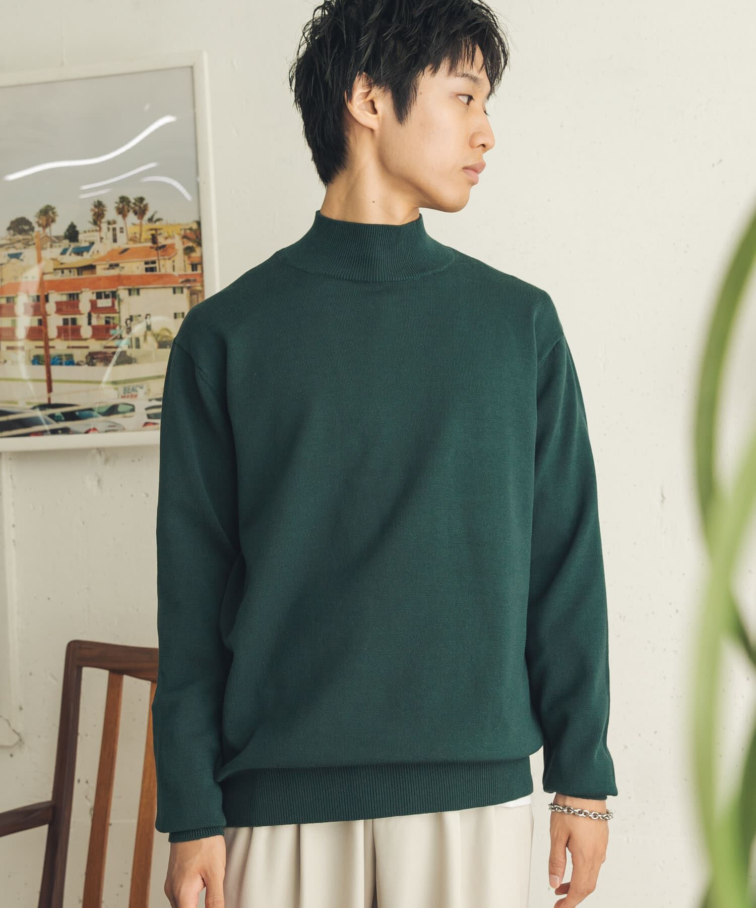 SENSE OF PLACE by URBAN RESEARCH「『一部WEB限定ｶﾗｰ』『洗濯可/静電気防止/毛玉防止』ｽﾄﾚｯﾁﾓｯｸ  」|ニット・セーター|