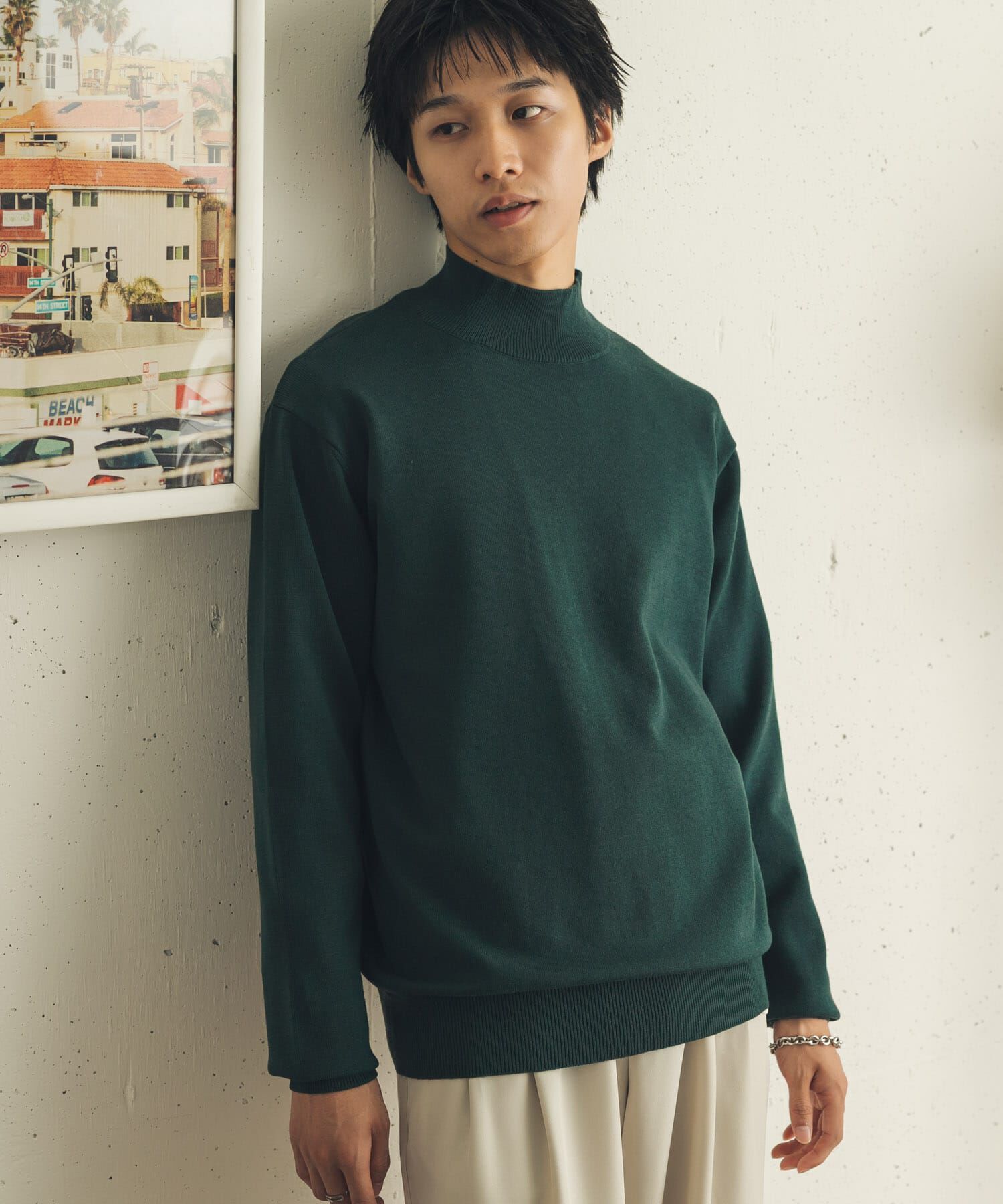 SENSE OF PLACE by URBAN RESEARCH「『一部WEB限定ｶﾗｰ』『洗濯可/静電気防止/毛玉防止』ｽﾄﾚｯﾁﾓｯｸ  」|ニット・セーター|