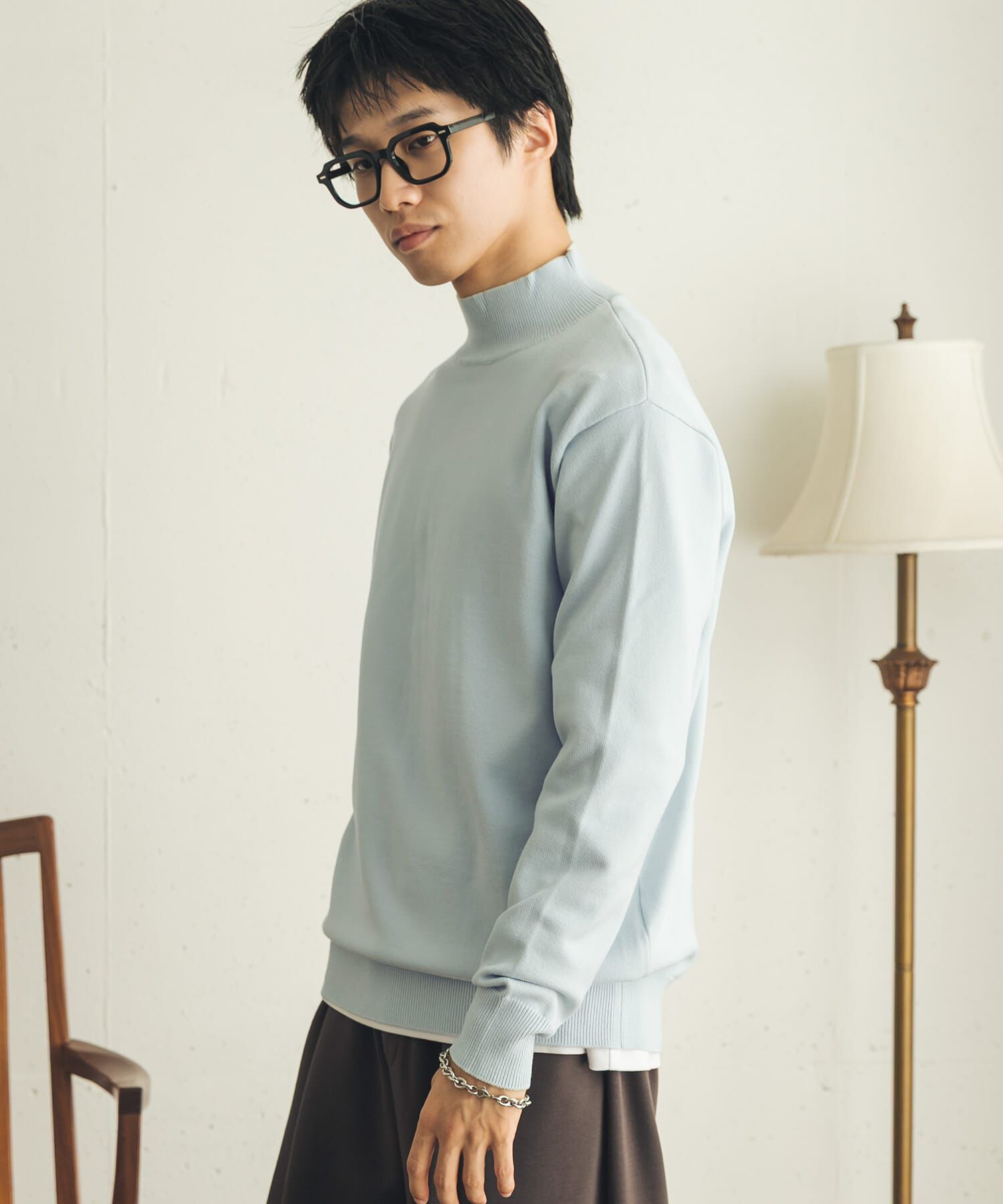 SENSE OF PLACE by URBAN RESEARCH「『一部WEB限定ｶﾗｰ』『洗濯可/静電気防止/毛玉防止』ｽﾄﾚｯﾁﾓｯｸ  」|ニット・セーター|