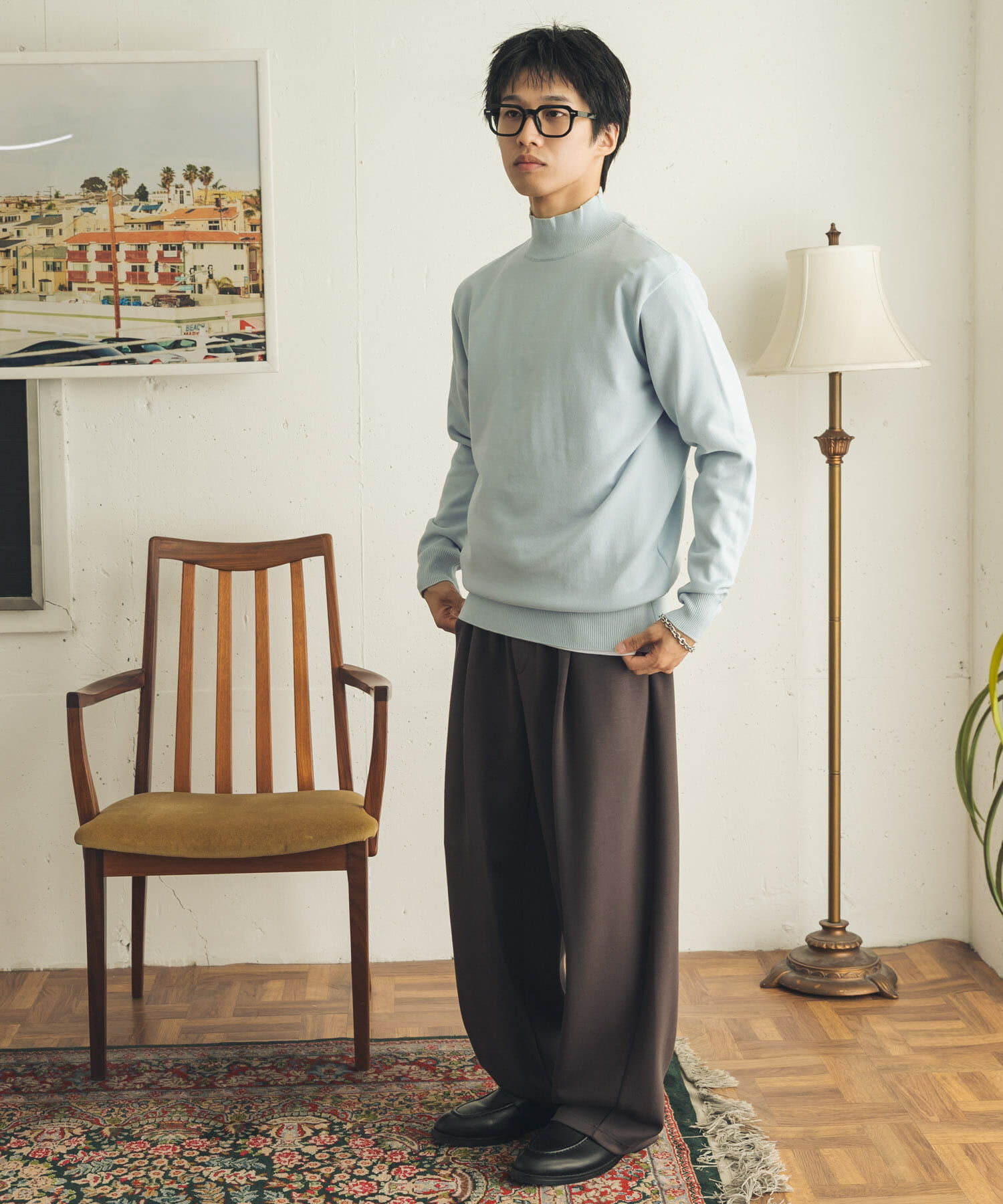 SENSE OF PLACE by URBAN RESEARCH「『一部WEB限定ｶﾗｰ』『洗濯可/静電気防止/毛玉防止』ｽﾄﾚｯﾁﾓｯｸ  」|ニット・セーター|