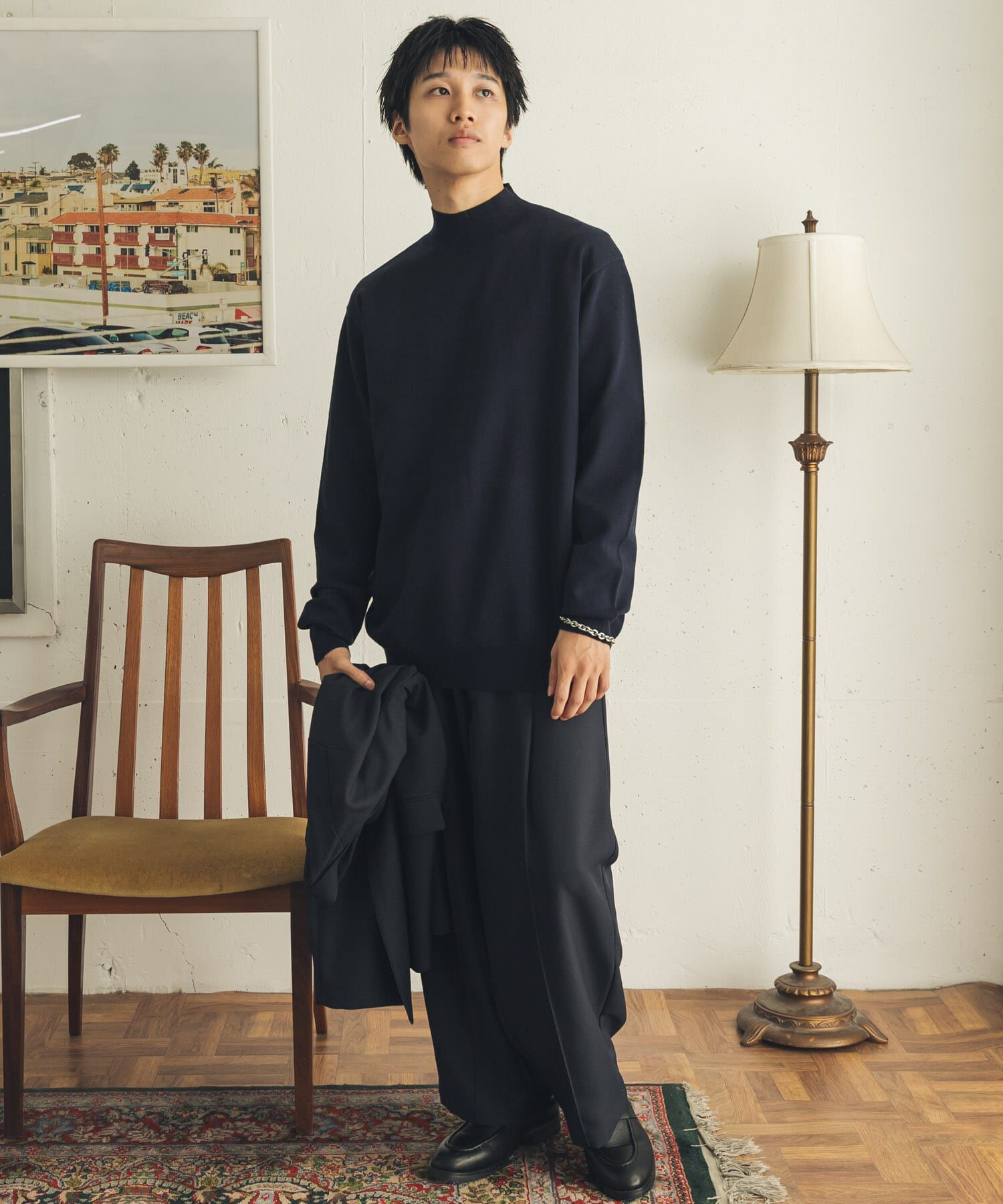SENSE OF PLACE by URBAN RESEARCH「『一部WEB限定ｶﾗｰ』『洗濯可/静電気防止/毛玉防止』ｽﾄﾚｯﾁﾓｯｸ  」|ニット・セーター|