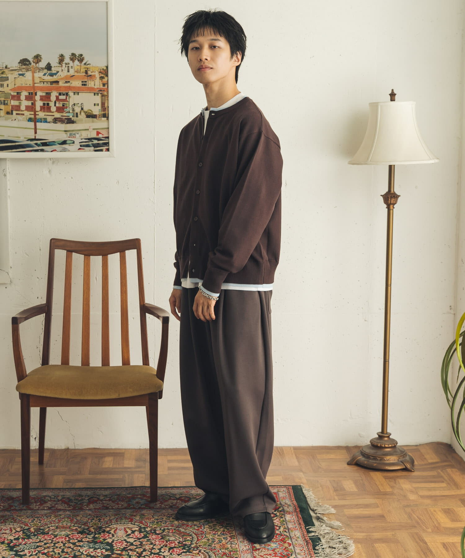 SENSE OF PLACE by URBAN RESEARCH「『一部WEB限定ｶﾗｰ』『洗濯可/静電気防止/毛玉防止』ｽﾄﾚｯﾁﾌｪｲ  」|カーディガン|