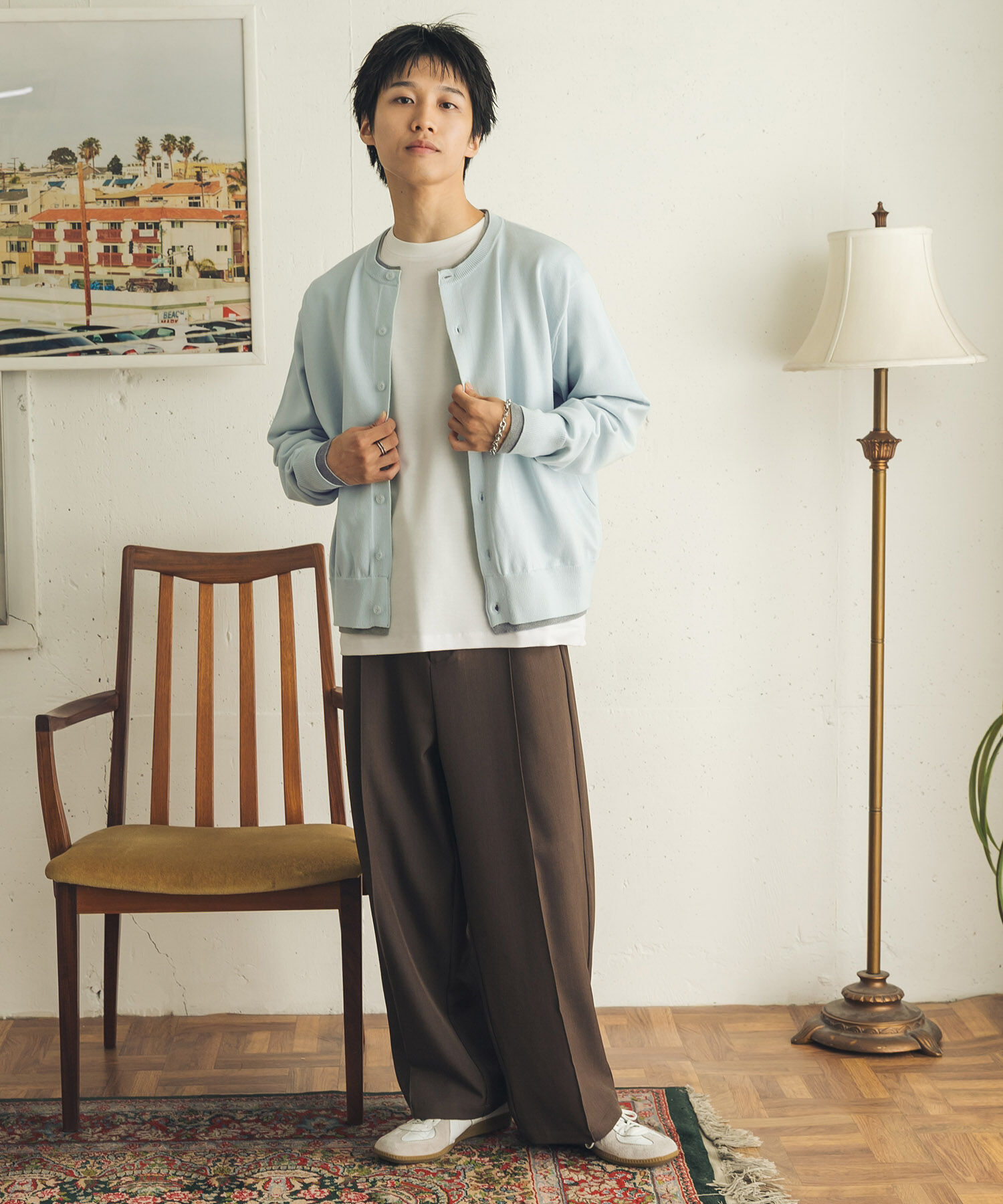 SENSE OF PLACE by URBAN RESEARCH「『一部WEB限定ｶﾗｰ』『洗濯可/静電気防止/毛玉防止』ｽﾄﾚｯﾁﾌｪｲ  」|カーディガン|