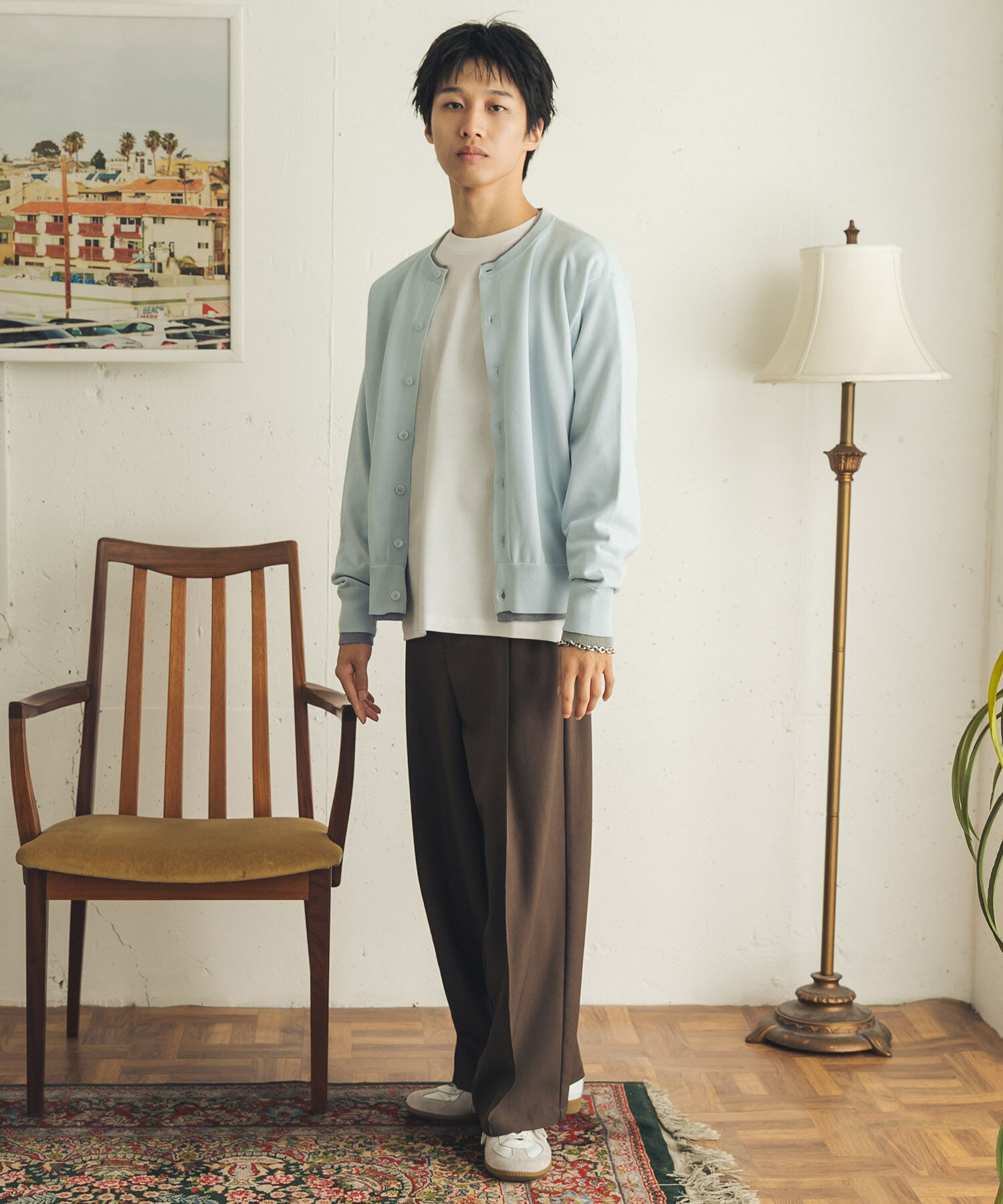SENSE OF PLACE by URBAN RESEARCH「『一部WEB限定ｶﾗｰ』『洗濯可/静電気防止/毛玉防止』ｽﾄﾚｯﾁﾌｪｲ  」|カーディガン|
