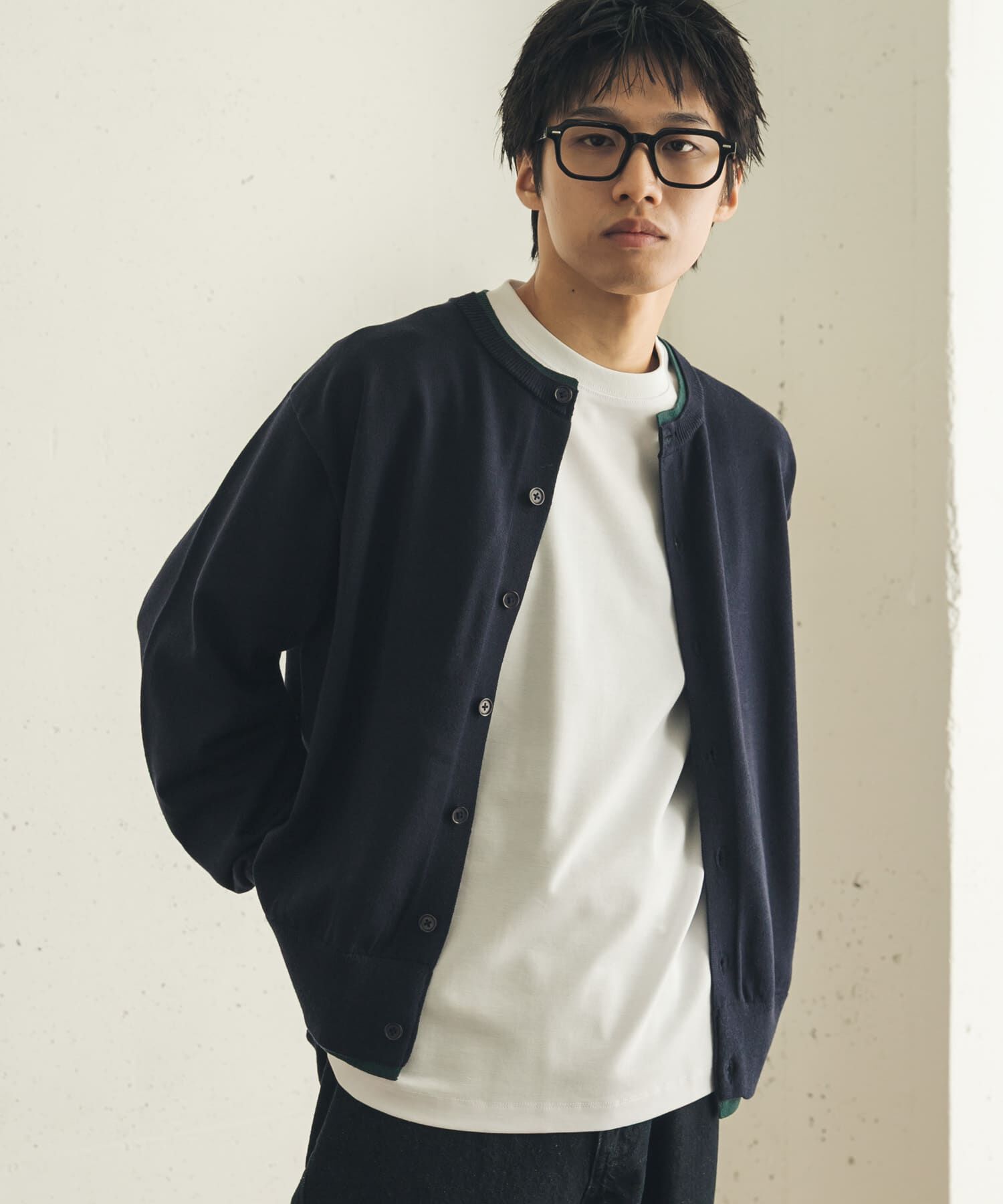 SENSE OF PLACE by URBAN RESEARCH「『一部WEB限定ｶﾗｰ』『洗濯可/静電気防止/毛玉防止』ｽﾄﾚｯﾁﾌｪｲ  」|カーディガン|