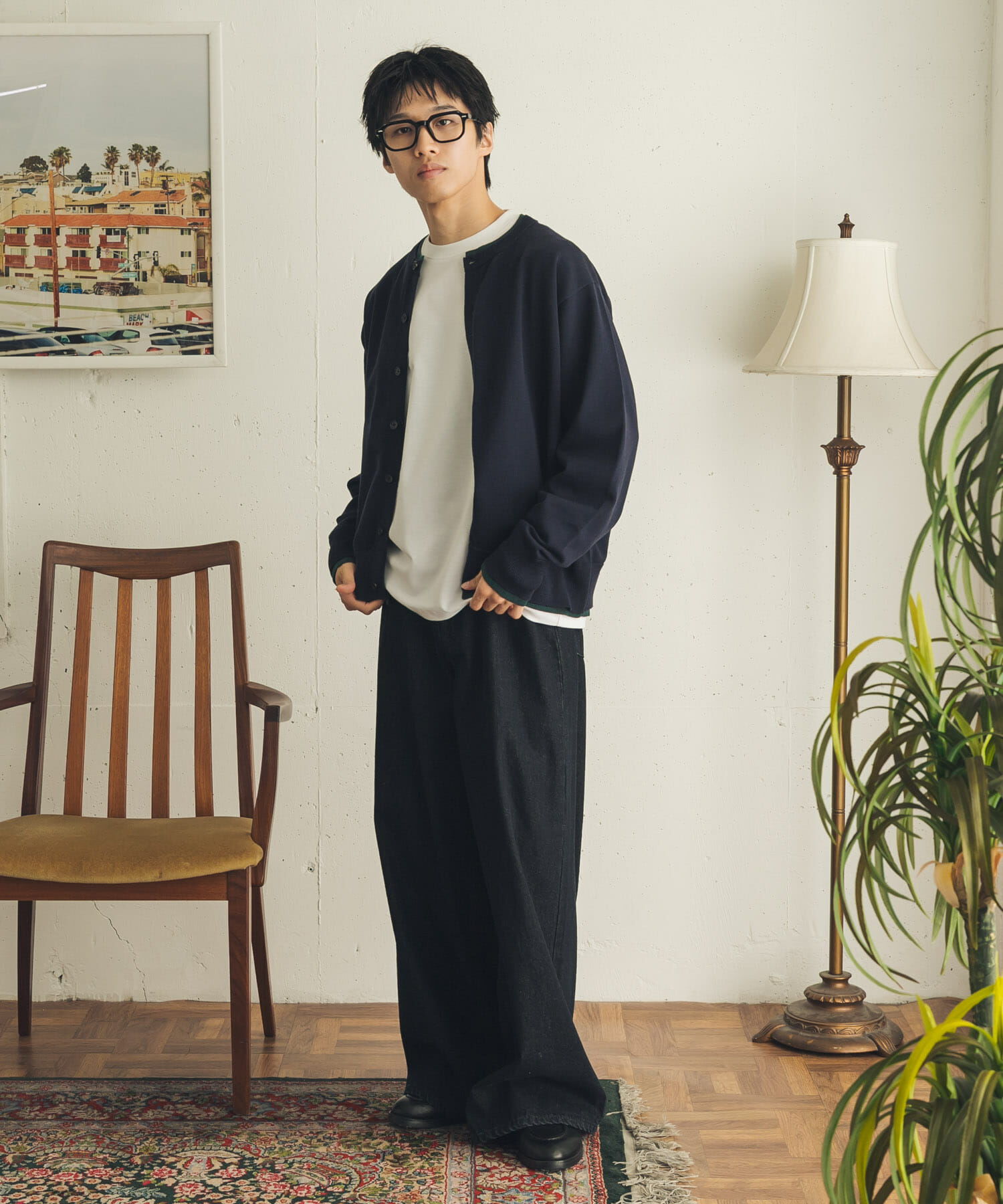 SENSE OF PLACE by URBAN RESEARCH「『一部WEB限定ｶﾗｰ』『洗濯可/静電気防止/毛玉防止』ｽﾄﾚｯﾁﾌｪｲ  」|カーディガン|