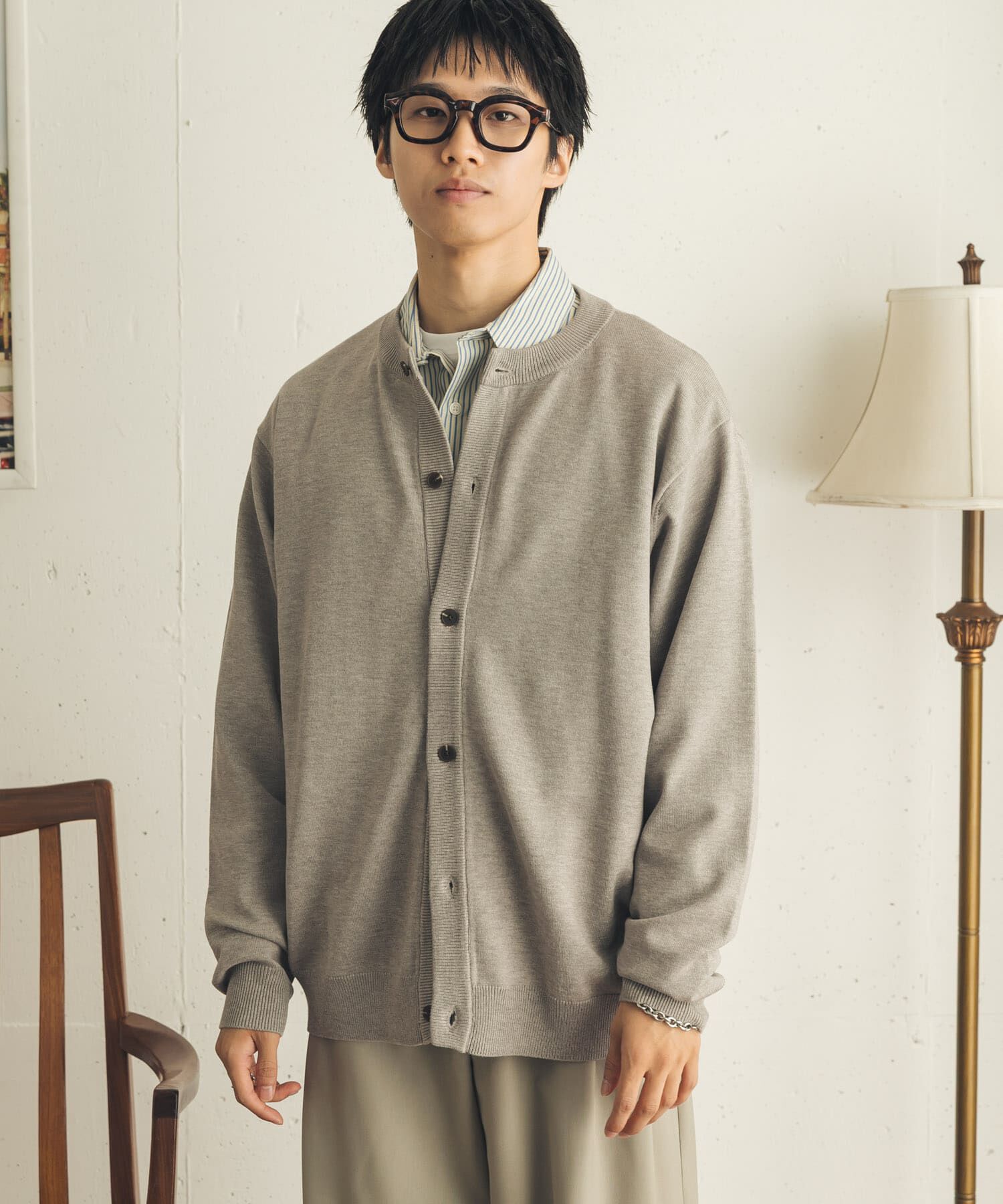 SENSE OF PLACE by URBAN RESEARCH「『WEB限定』『洗濯可/静電気防止/毛玉防止』ｽﾄﾚｯﾁｸﾙｰﾈｯｸｶｰ  」|カーディガン|