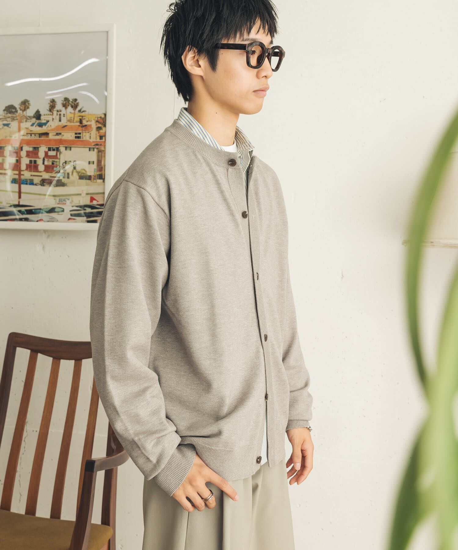 SENSE OF PLACE by URBAN RESEARCH「『WEB限定』『洗濯可/静電気防止/毛玉防止』ｽﾄﾚｯﾁｸﾙｰﾈｯｸｶｰ  」|カーディガン|