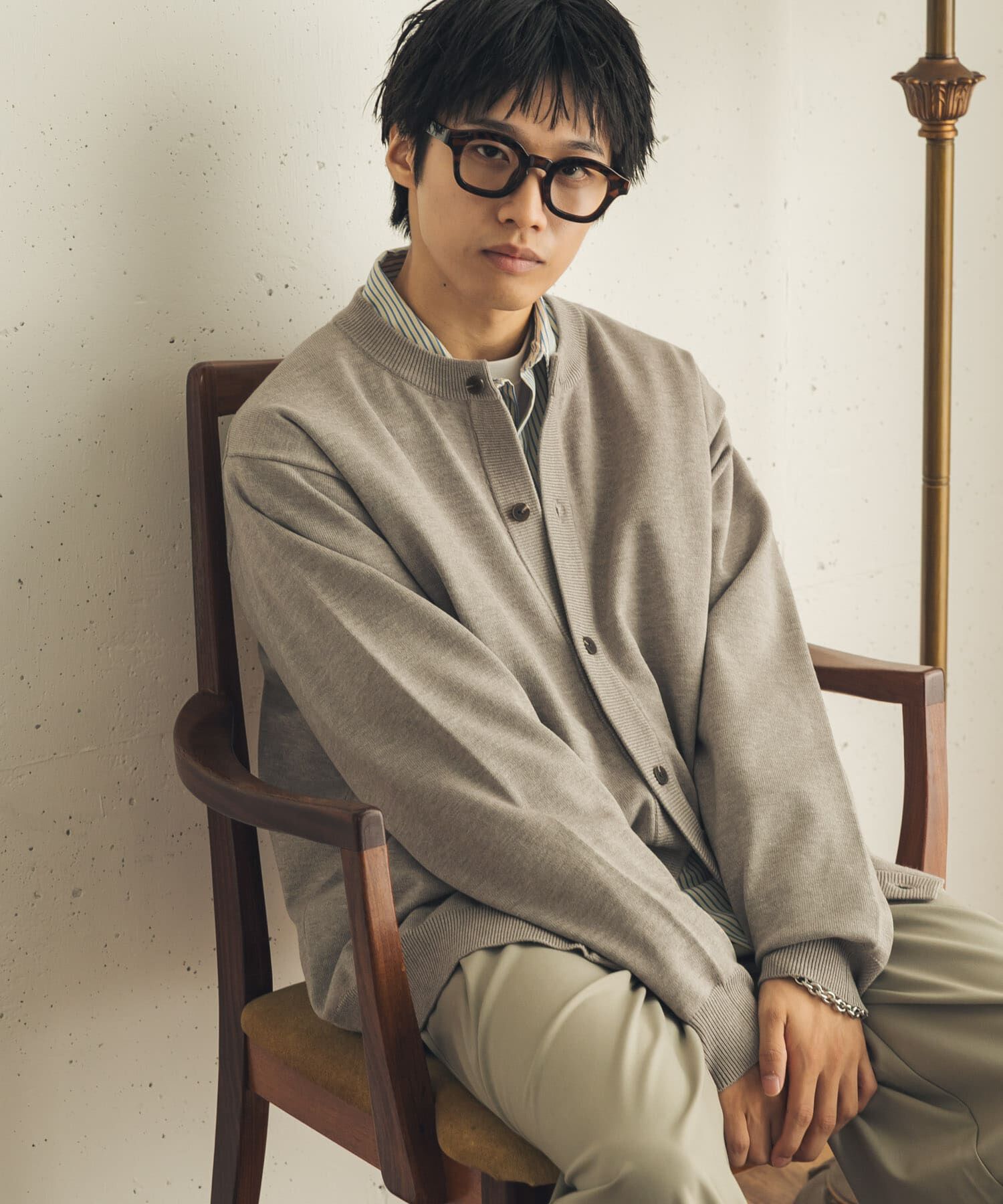 SENSE OF PLACE by URBAN RESEARCH「『WEB限定』『洗濯可/静電気防止/毛玉防止』ｽﾄﾚｯﾁｸﾙｰﾈｯｸｶｰ  」|カーディガン|