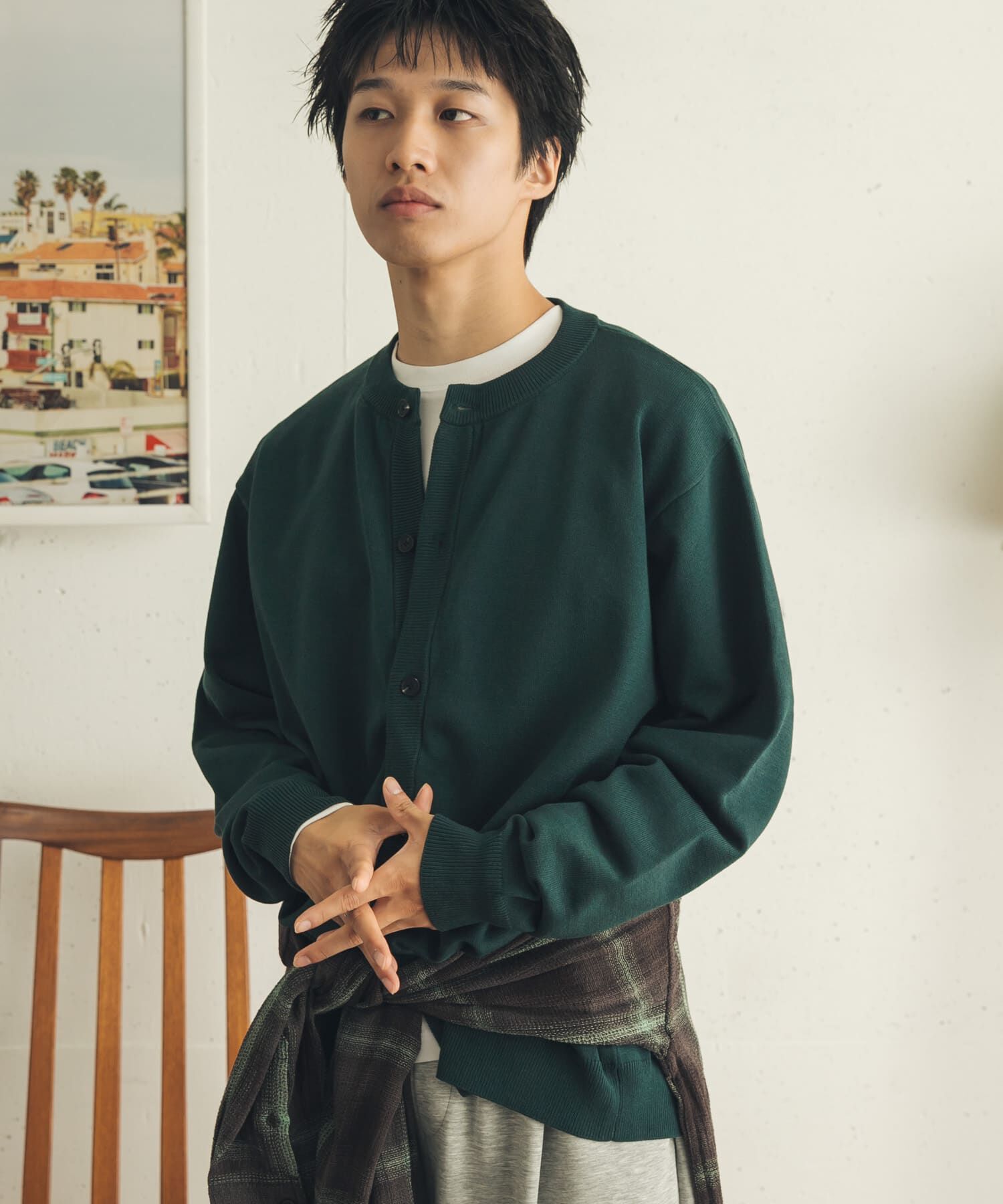 SENSE OF PLACE by URBAN RESEARCH「『WEB限定』『洗濯可/静電気防止/毛玉防止』ｽﾄﾚｯﾁｸﾙｰﾈｯｸｶｰ  」|カーディガン|
