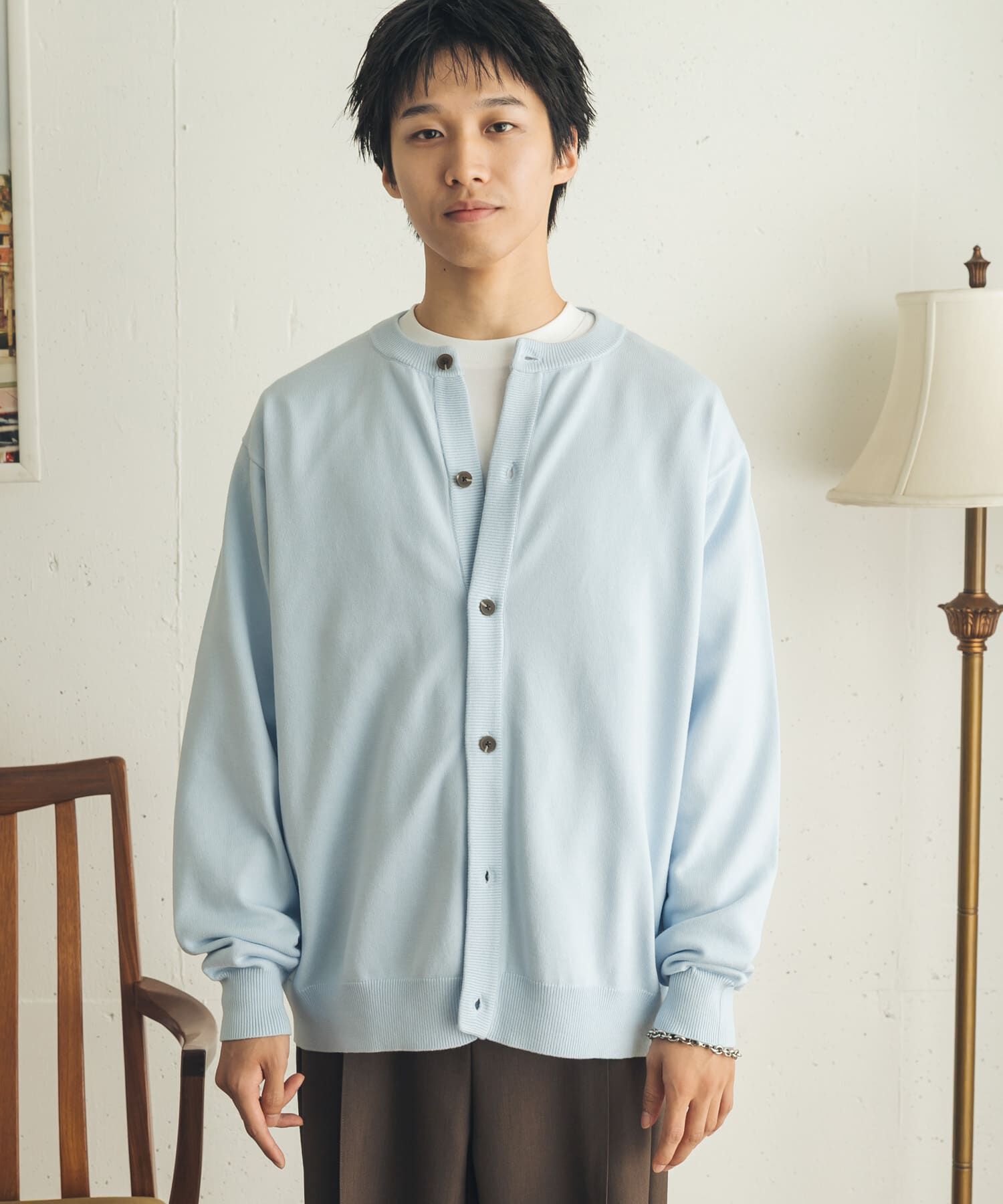 SENSE OF PLACE by URBAN RESEARCH「『WEB限定』『洗濯可/静電気防止/毛玉防止』ｽﾄﾚｯﾁｸﾙｰﾈｯｸｶｰ  」|カーディガン|
